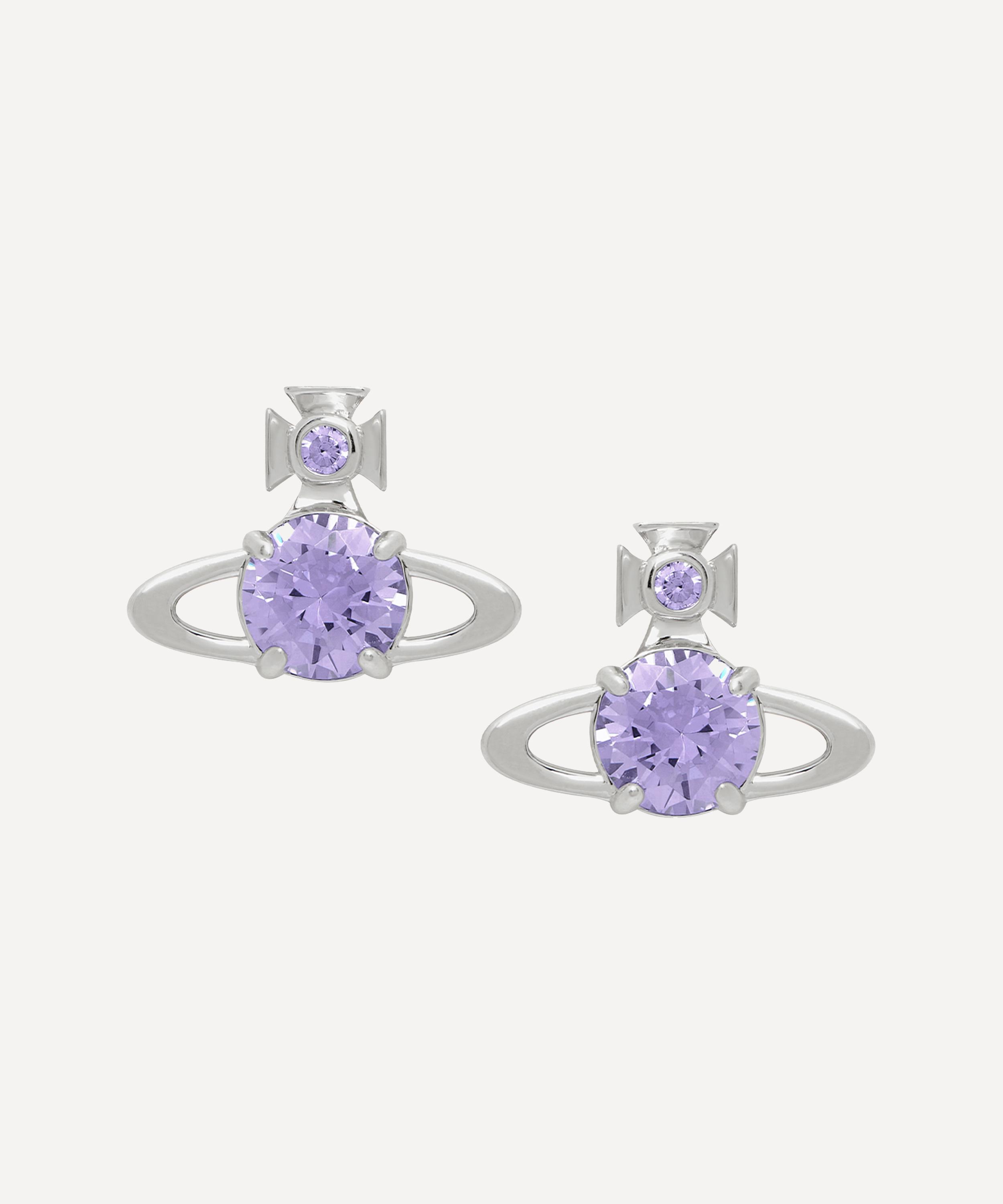 Vivienne Westwood - Platinum-Tone Reina Large Stud Earrings image number 0
