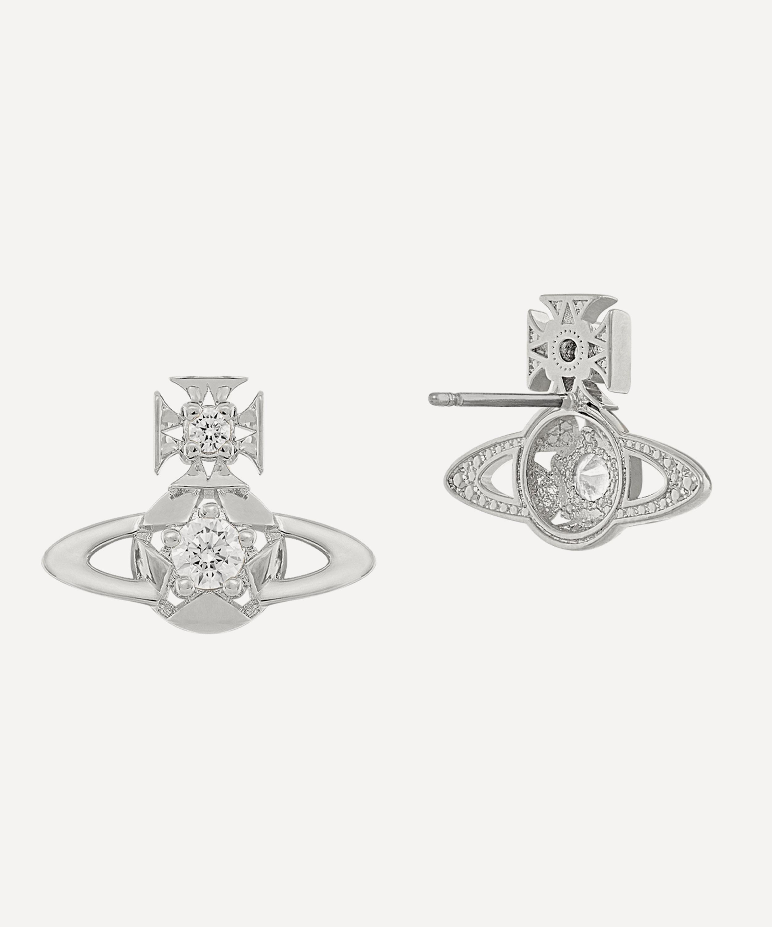 Vivienne Westwood - Platinum-Tone Lee Stud Earrings image number 2