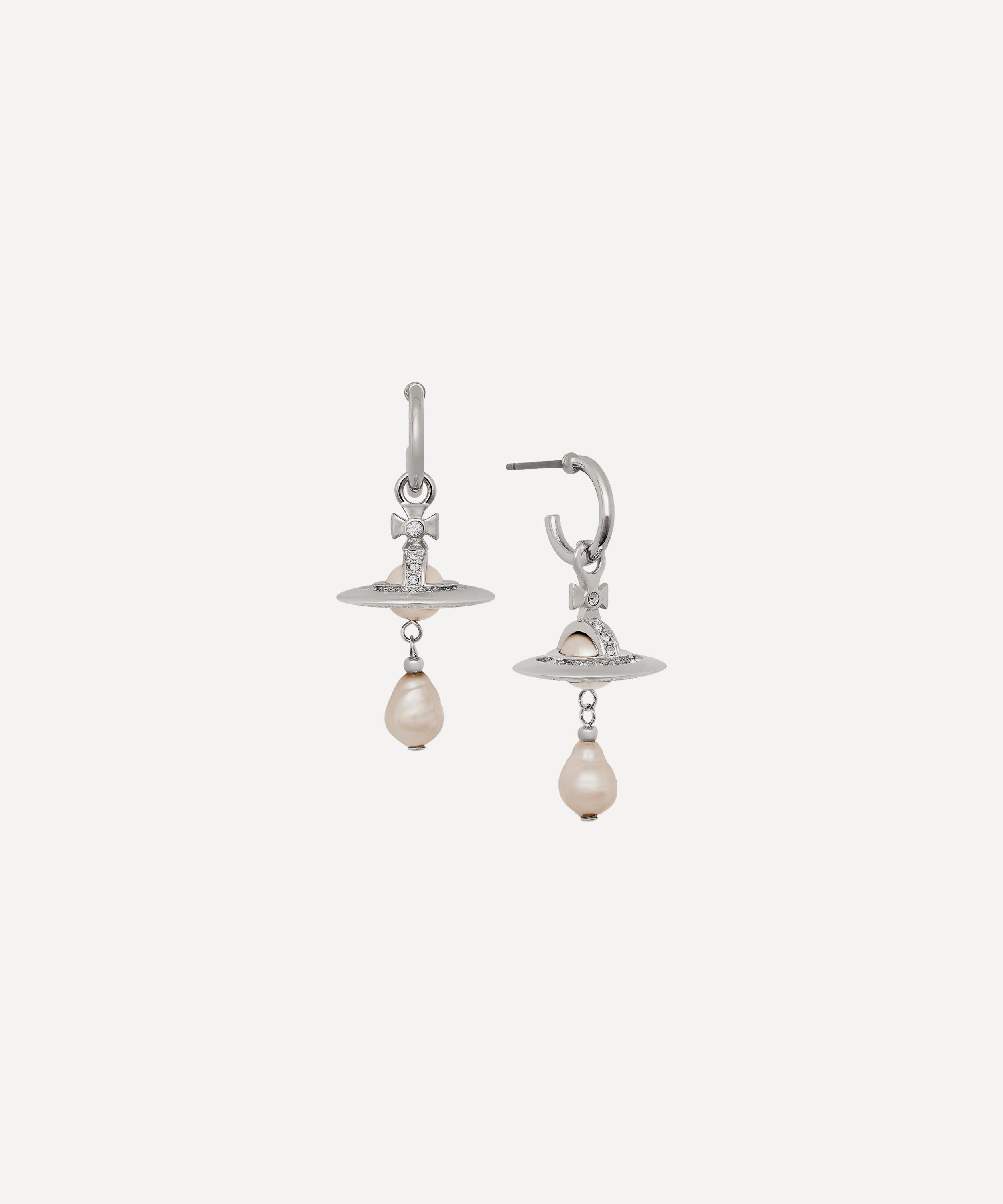 Vivienne Westwood - Platinum-Tone Aleksa Drop Hoop Earrings image number 0