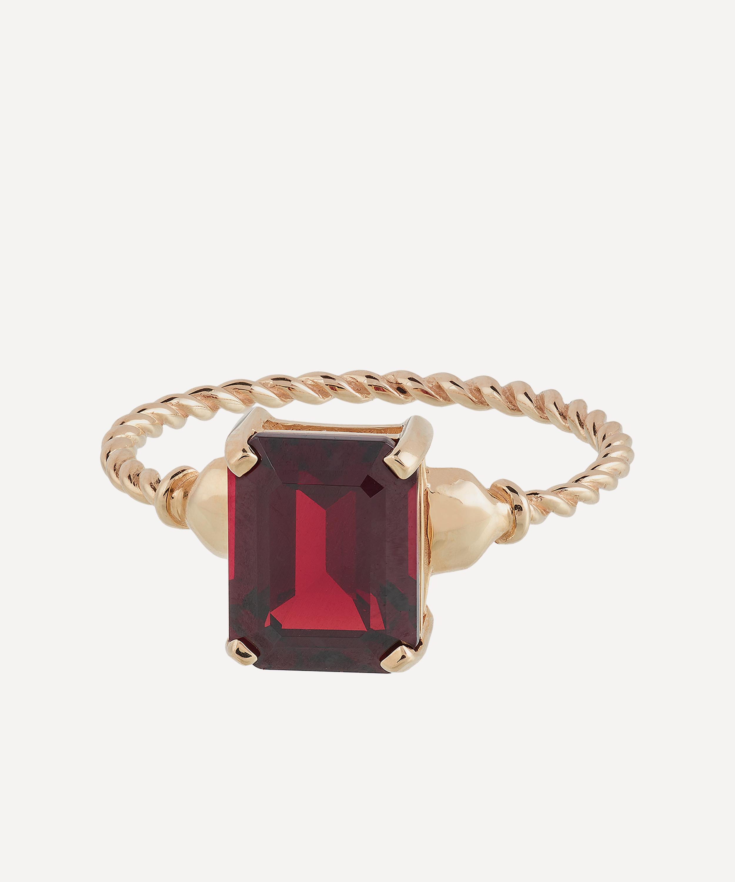 Anna + Nina - 14ct Gold Nina Garnet Ring image number 0