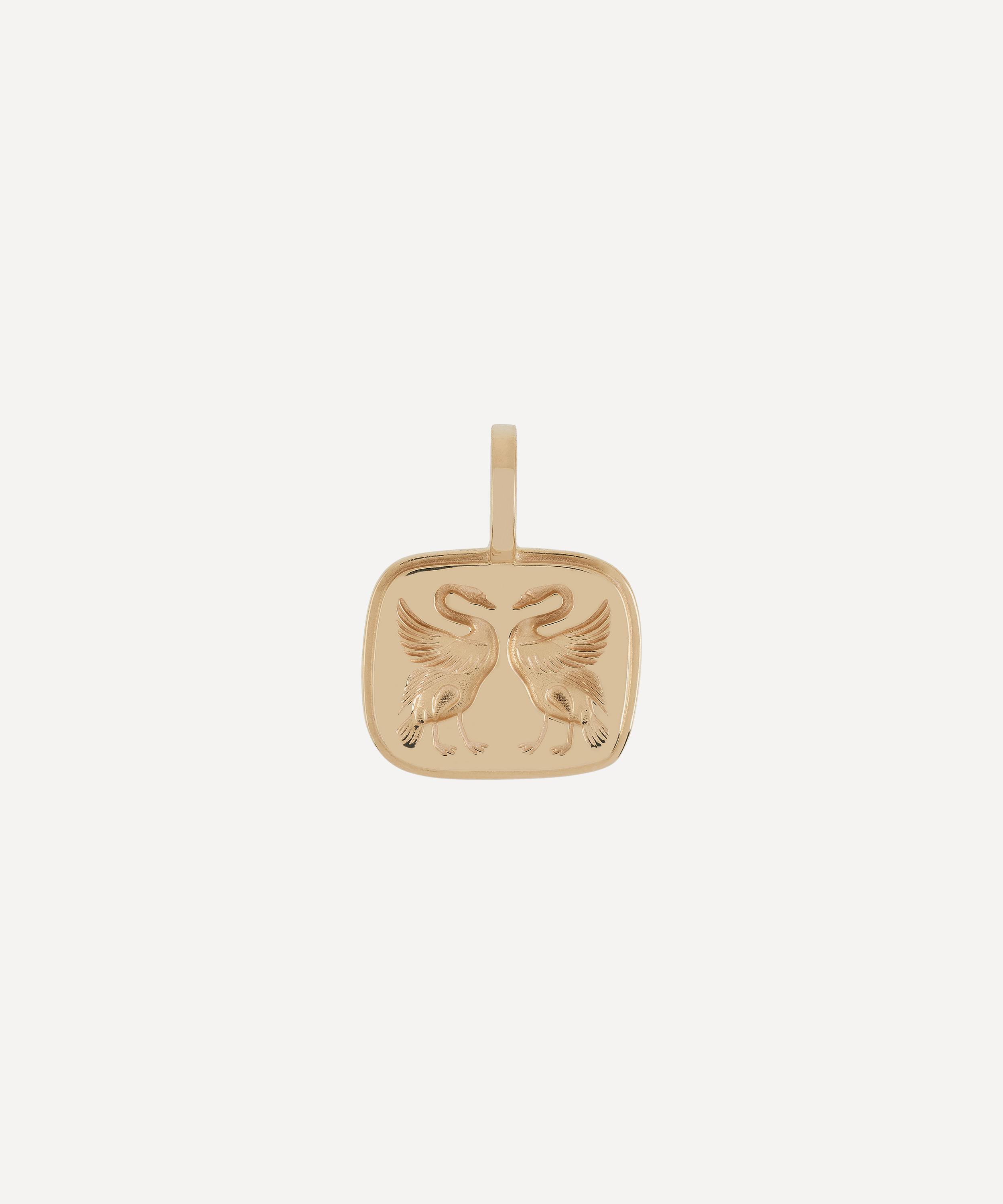 Anna + Nina - 14ct Gold Lovebirds Necklace Charm image number 0