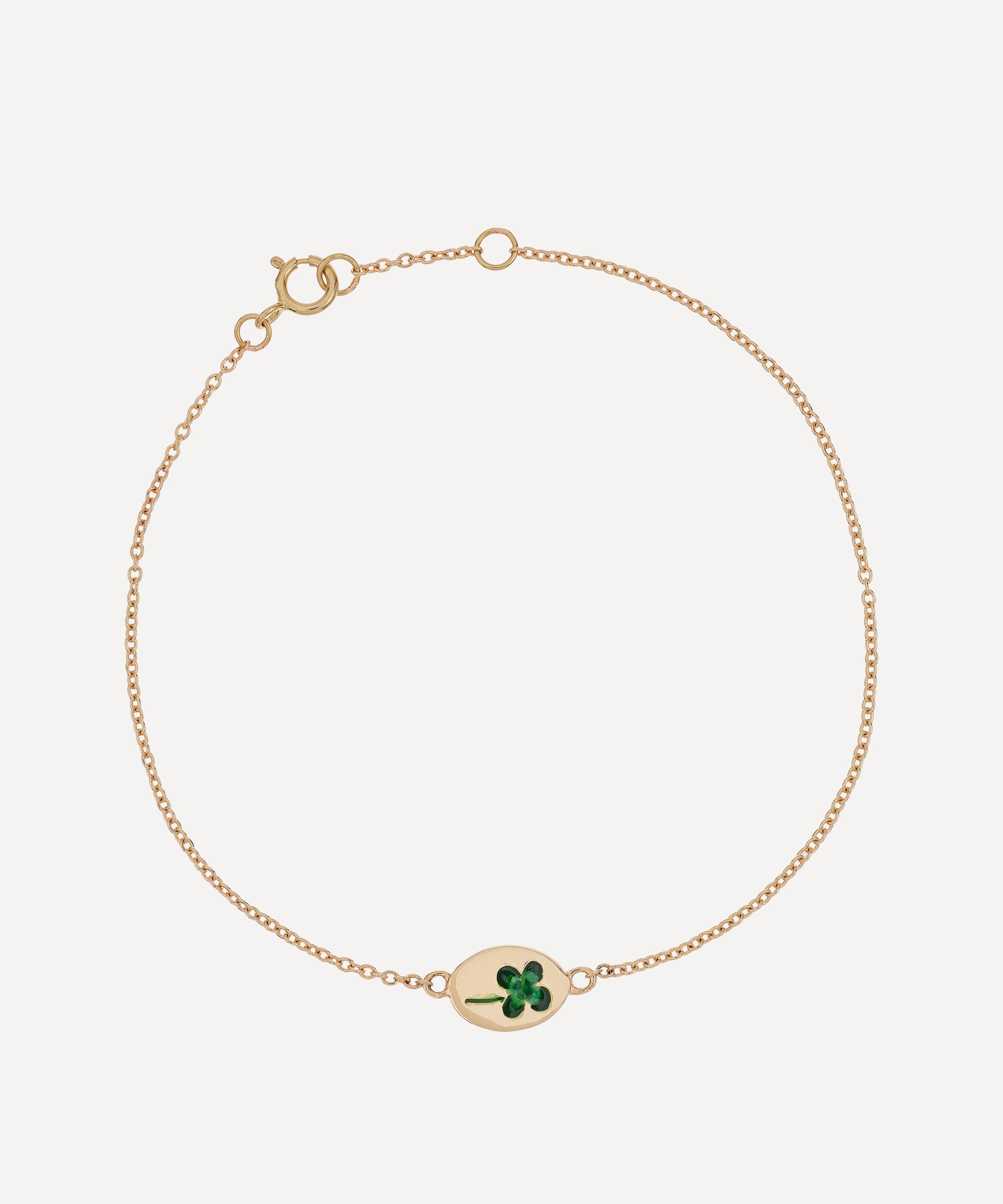 Anna + Nina - 14ct Gold Lucky Clover Bracelet image number 0