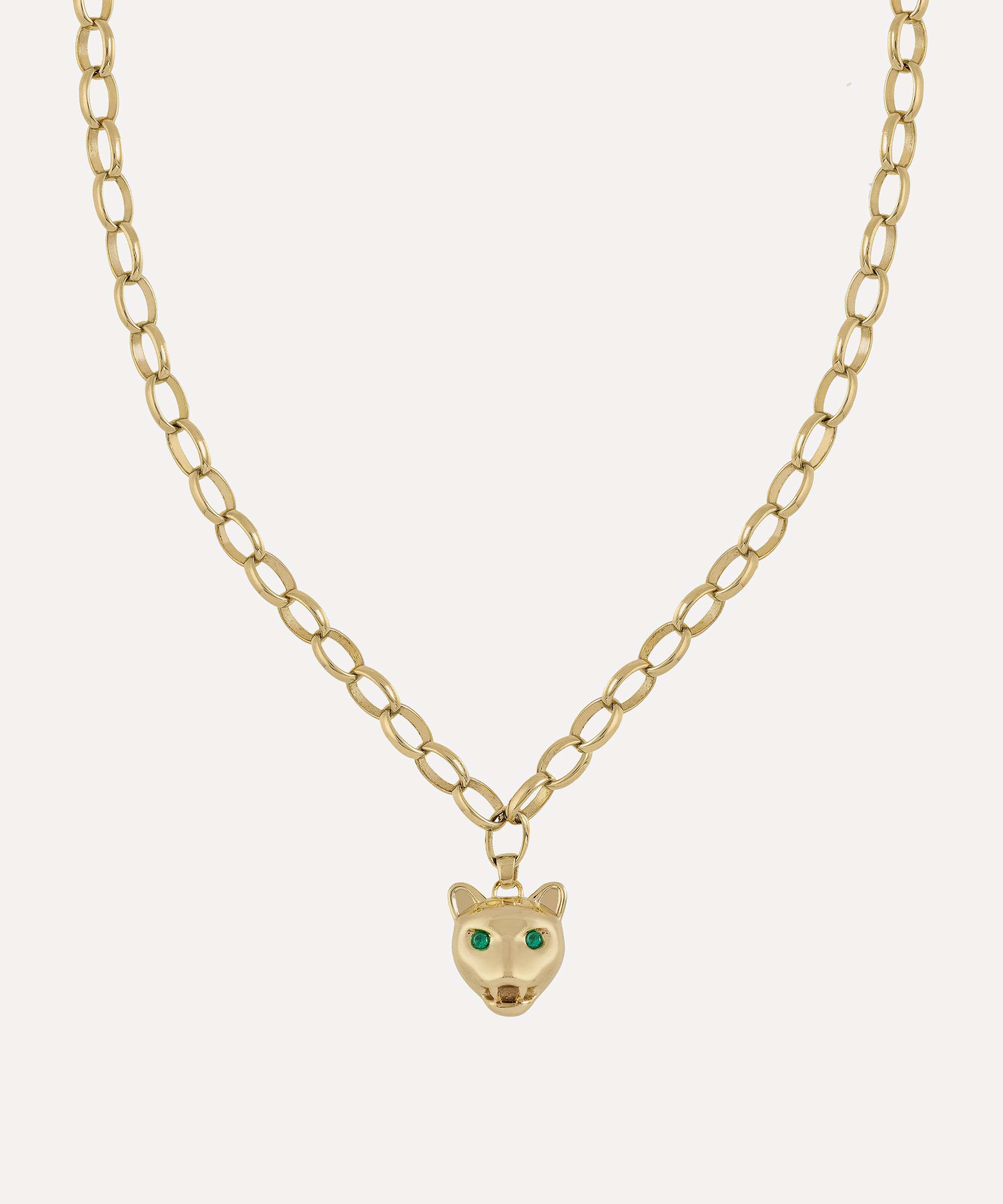 Anna + Nina - Gold-Plated Show Cat Chain Pendant Necklace
