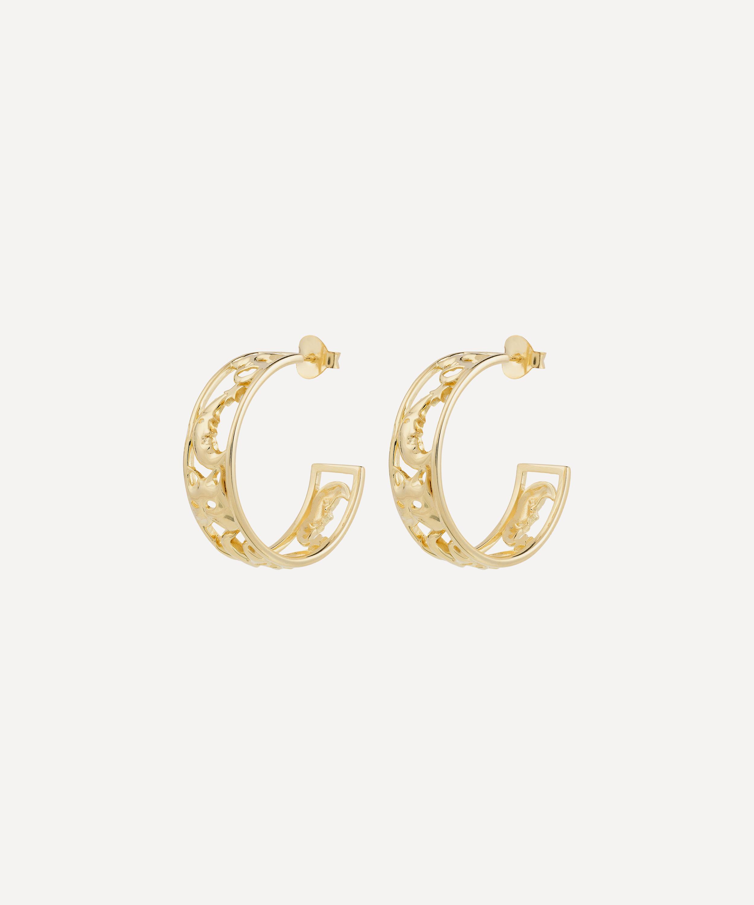 Anna + Nina - 18ct Gold-Plated Masquerade Hoop Earrings