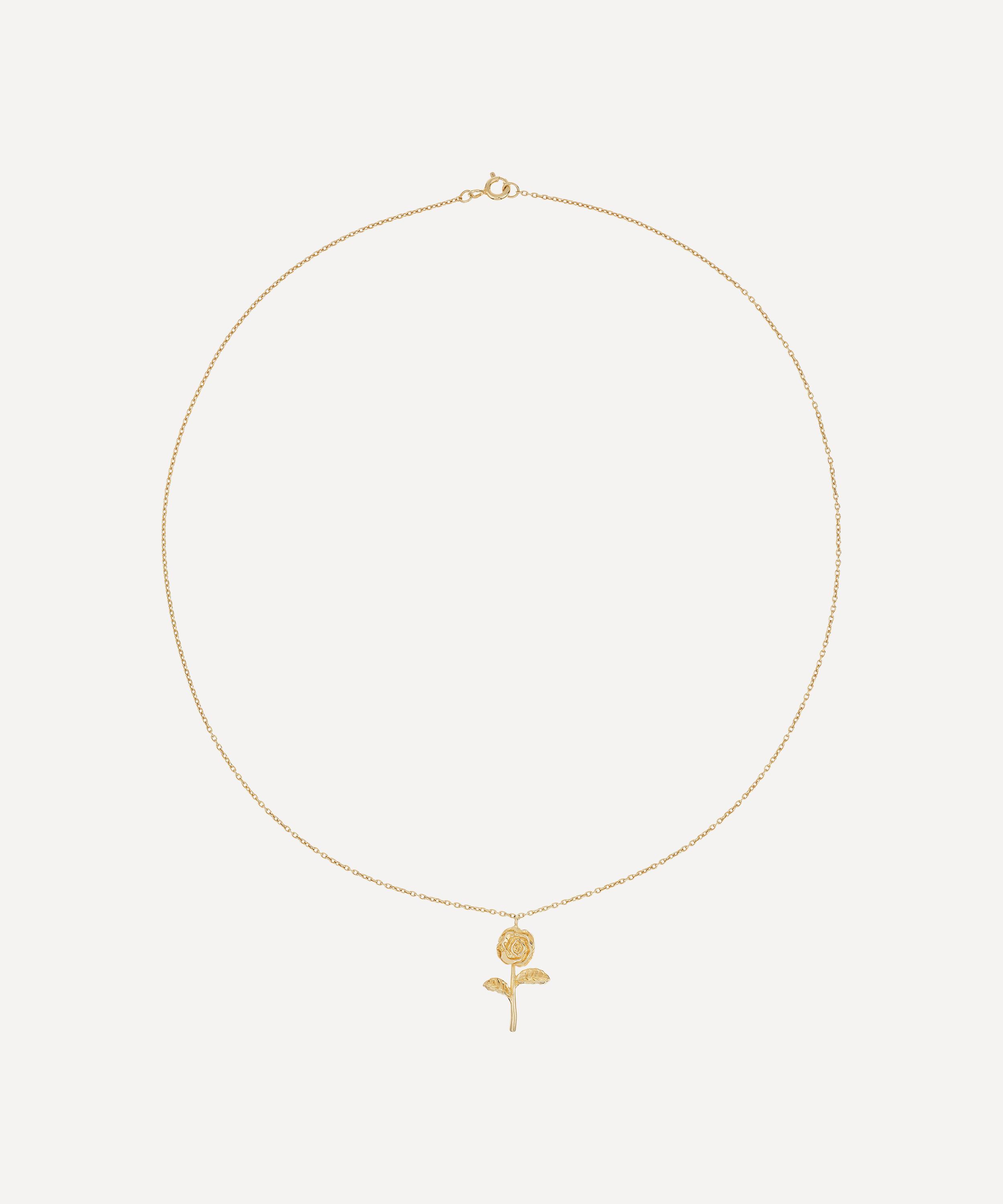 Anna + Nina - Gold-Plated Honourable Rose Chain Necklace image number 1
