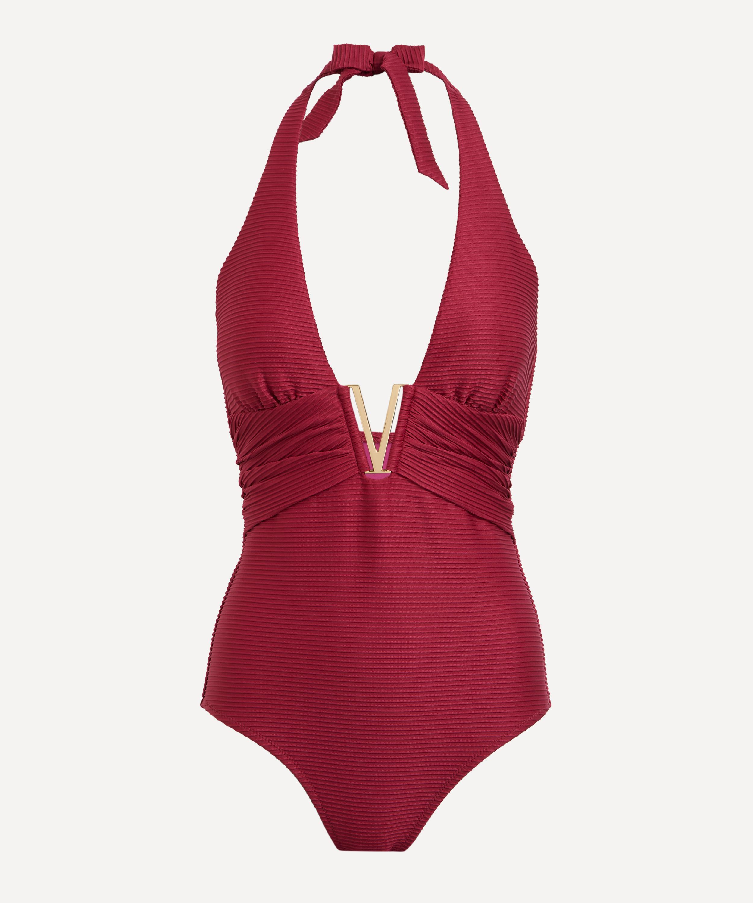 Heidi Klein - Cassis V-Bar Halterneck Swimsuit image number 0