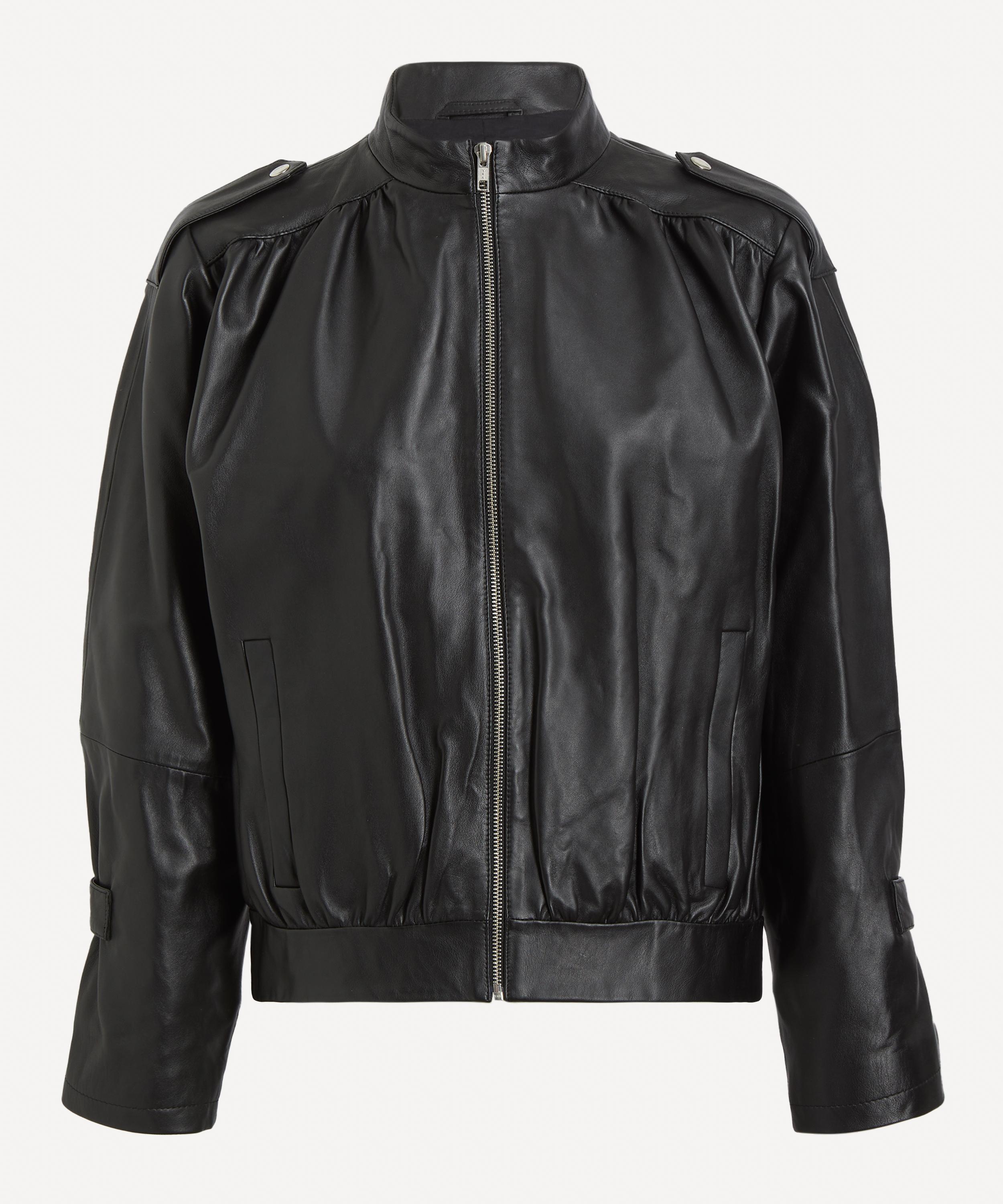 Gimaguas - Black Leather Bomber Jacket