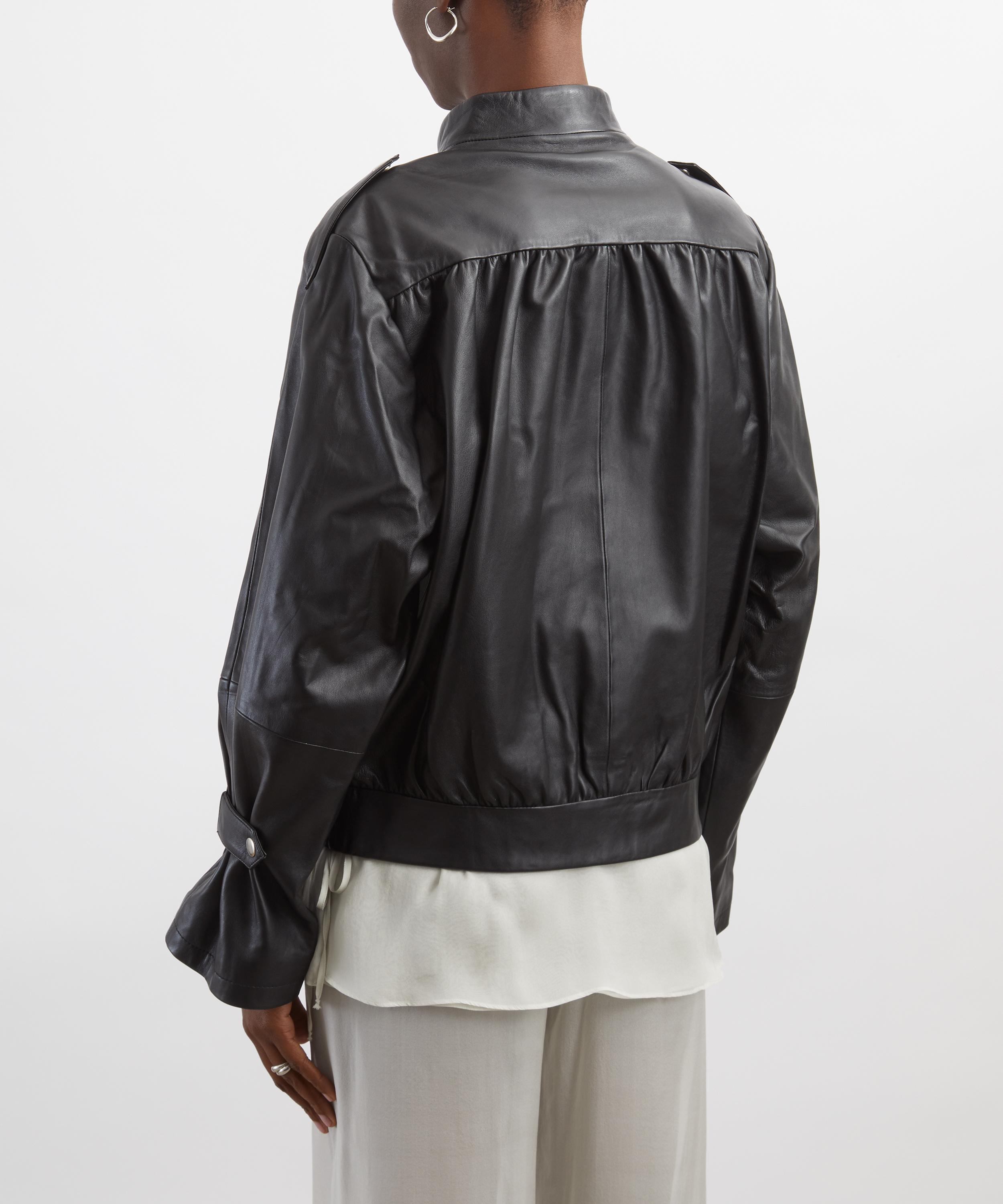 Gimaguas - Black Leather Bomber Jacket image number 3