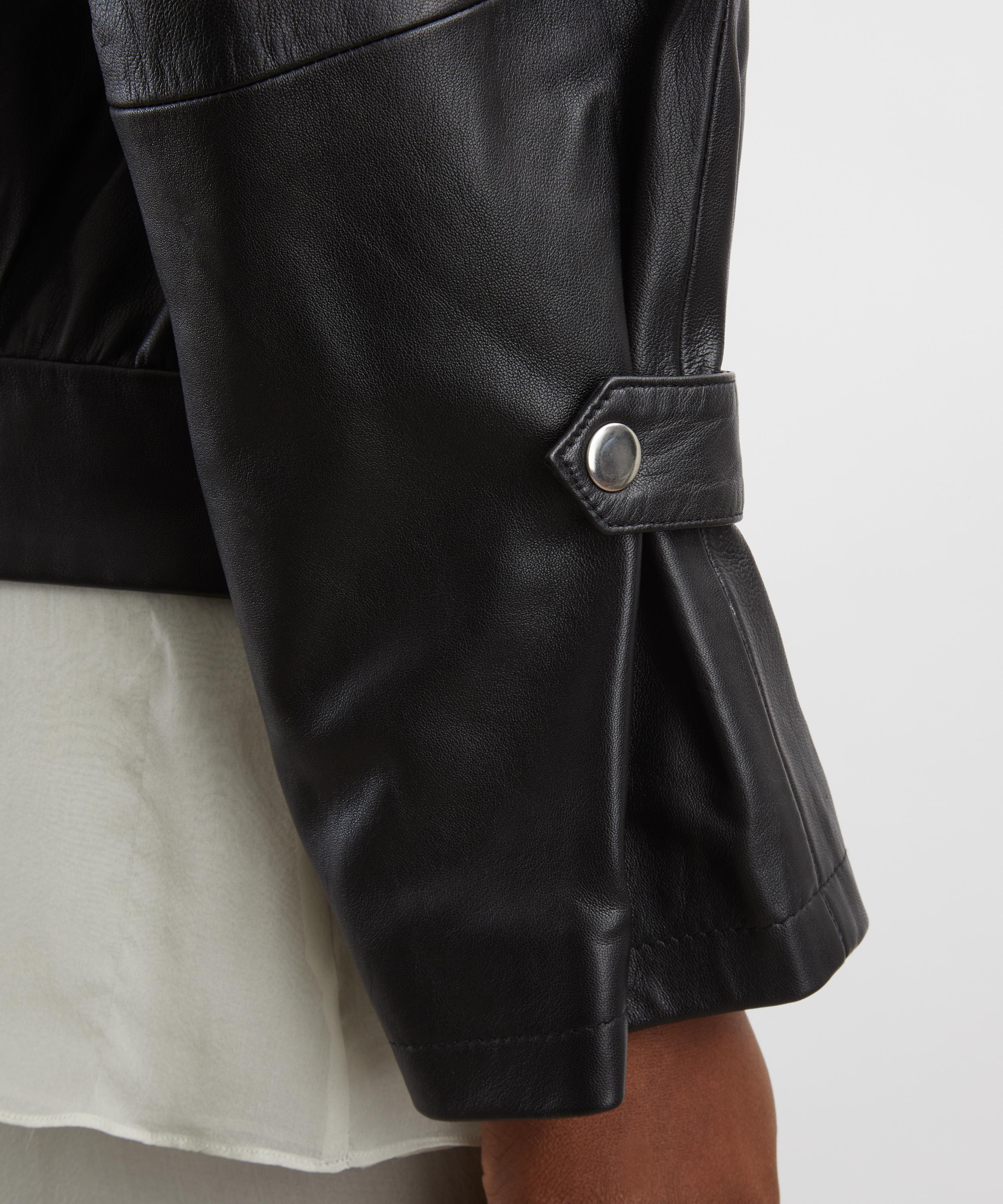 Gimaguas - Black Leather Bomber Jacket image number 4