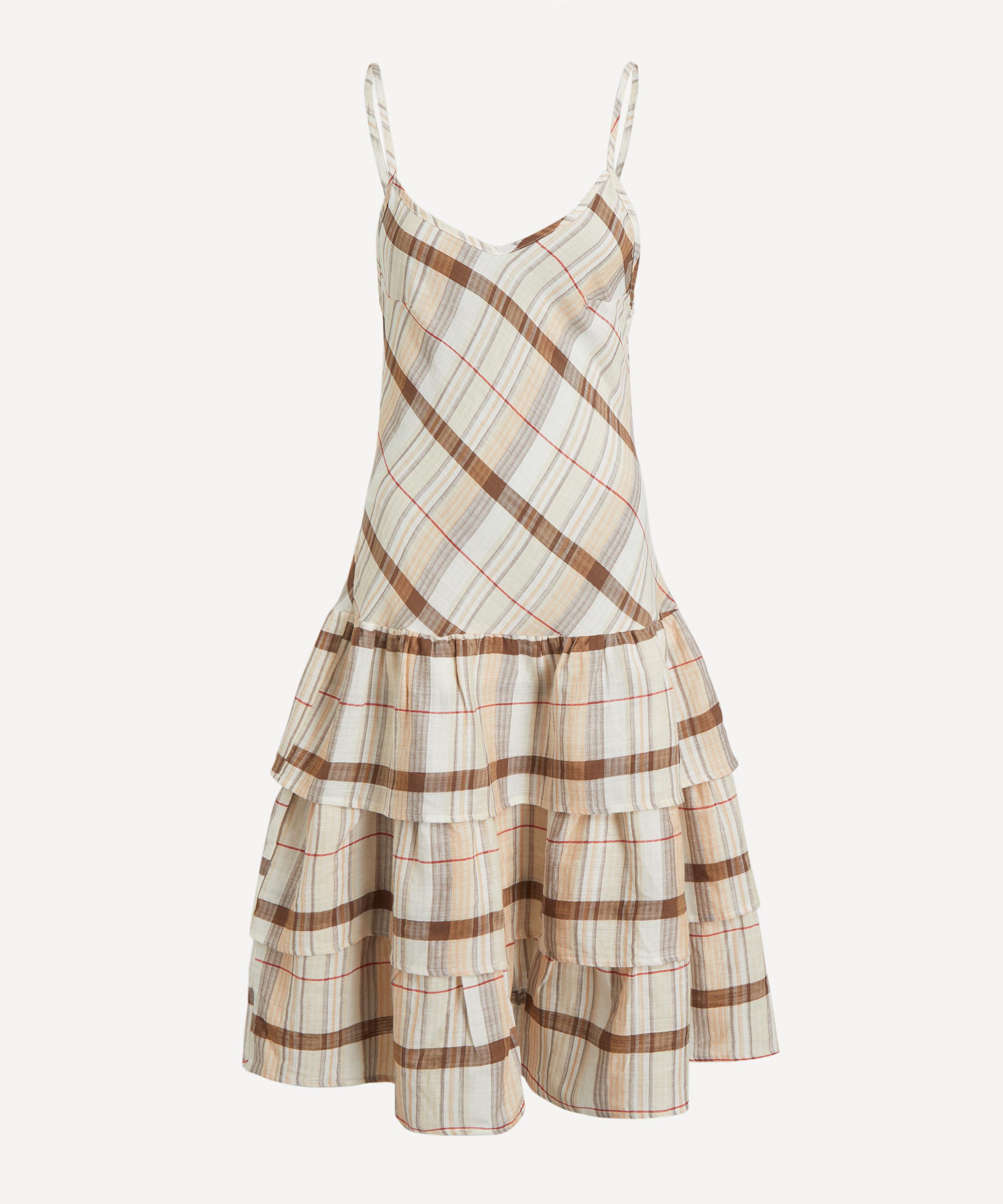 Gimaguas - Brown Checkered Midi Dress