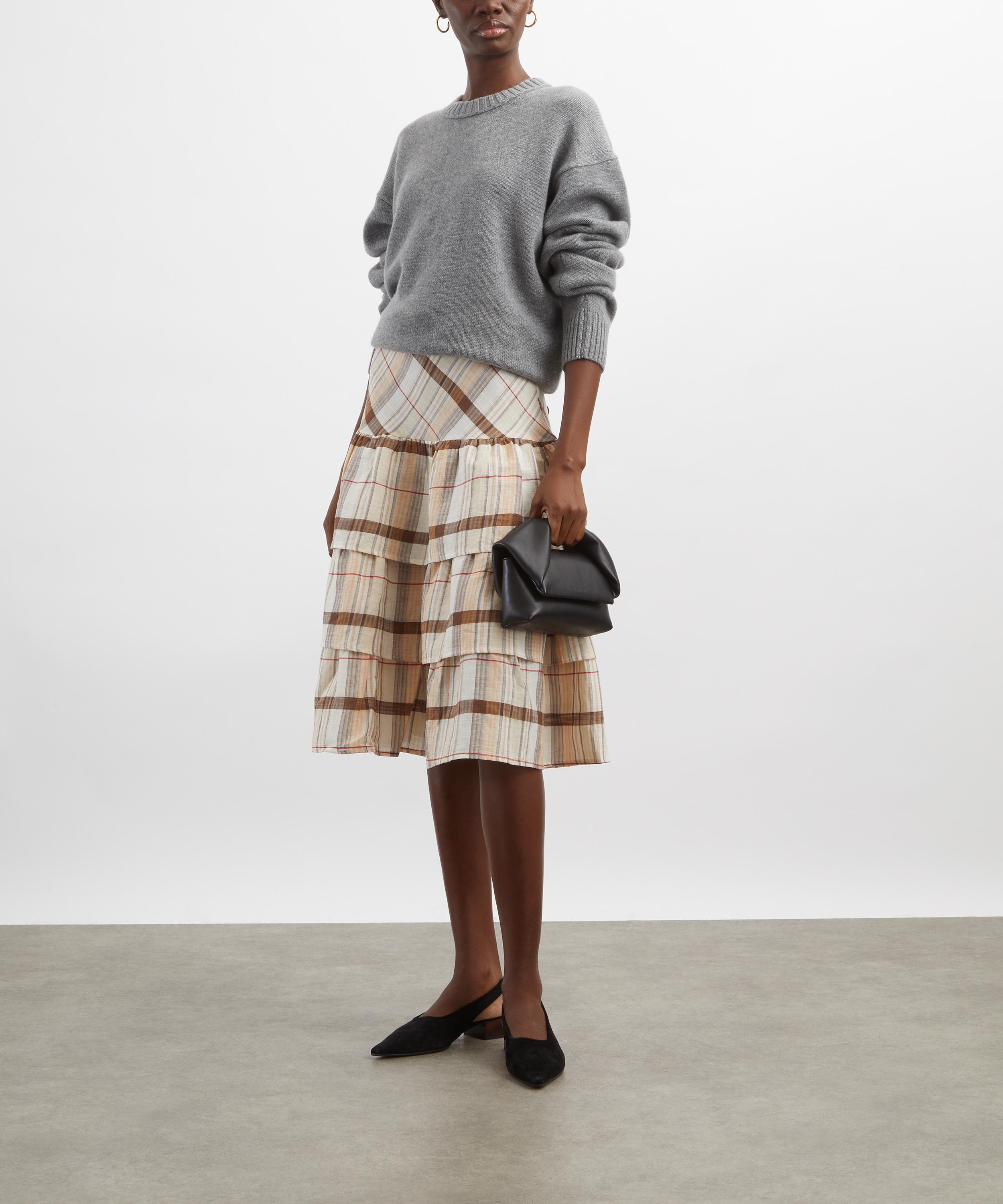 Gimaguas - Brown Checkered Midi Dress image number 1