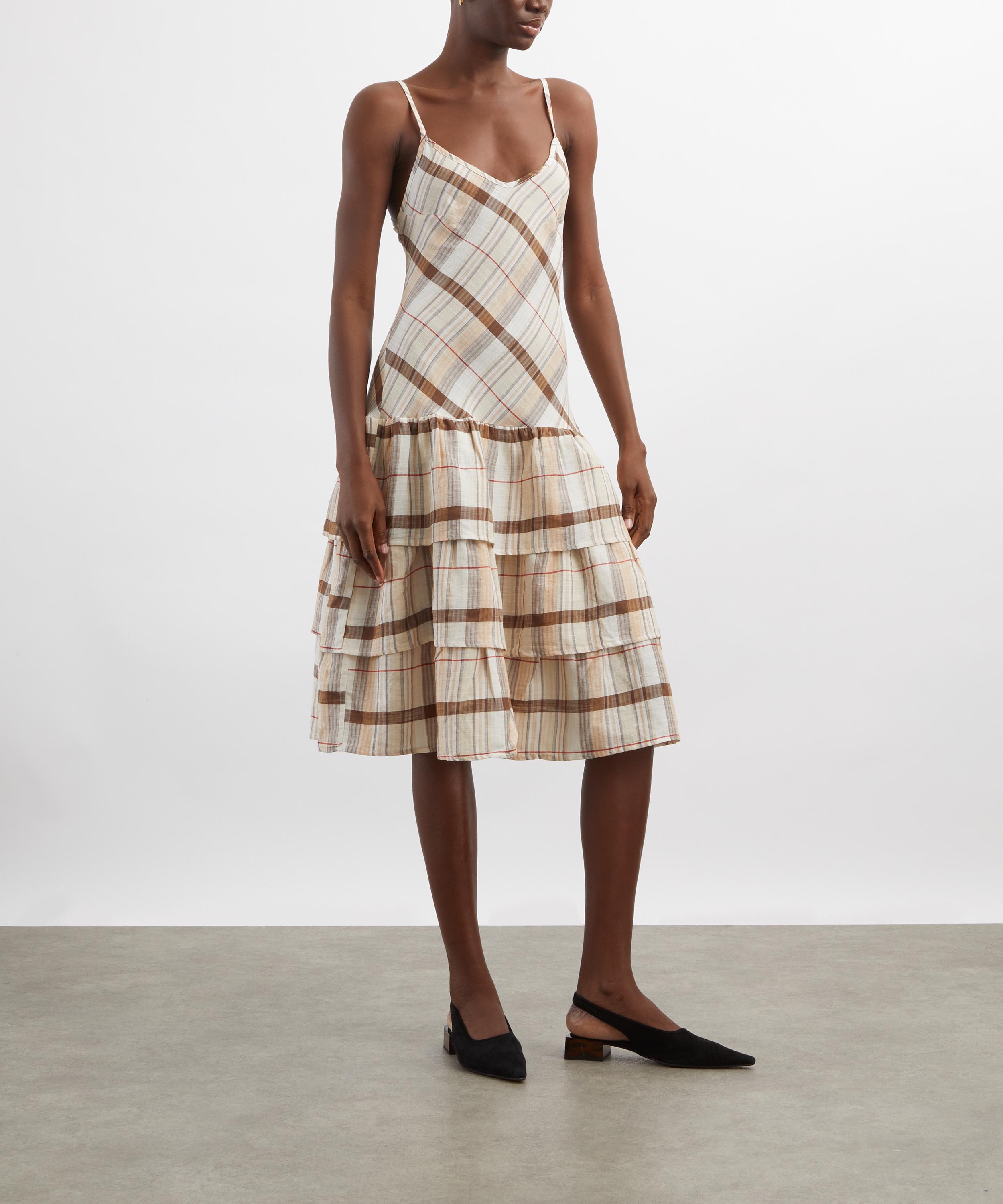 Gimaguas - Brown Checkered Midi Dress image number 2