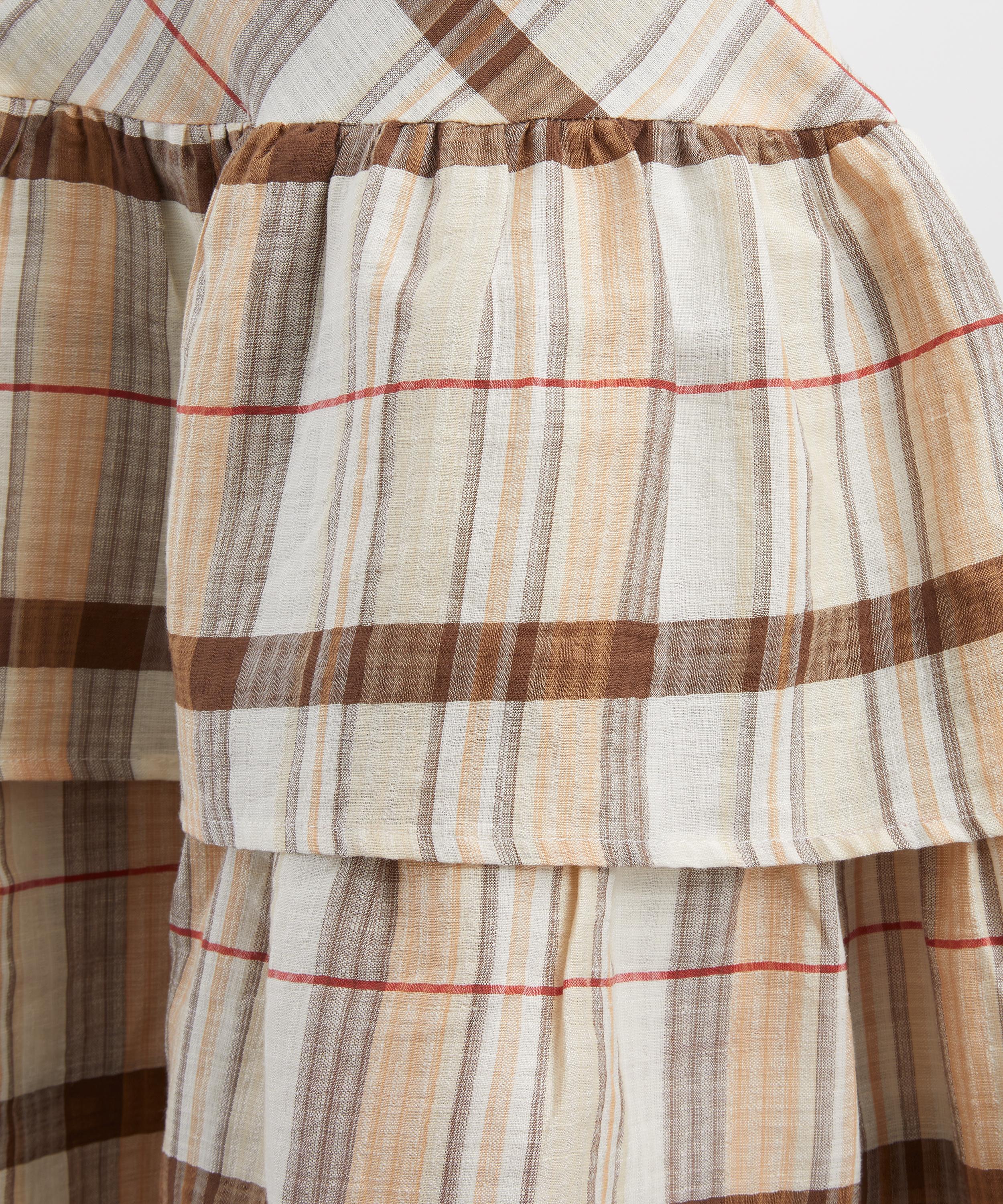 Gimaguas - Brown Checkered Midi Dress image number 4