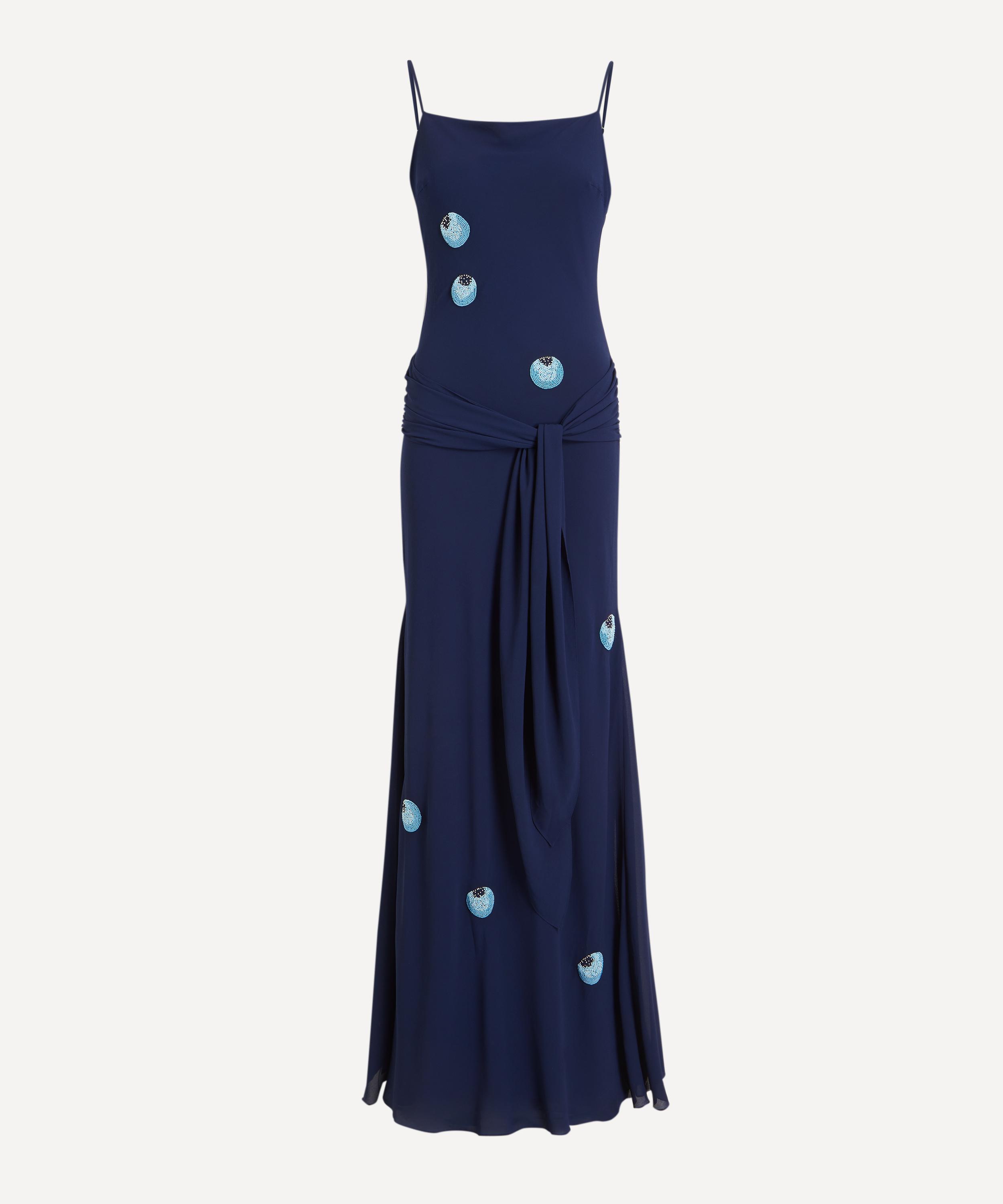 Anna October - Zoe Dark Navy Silk Maxi Dress