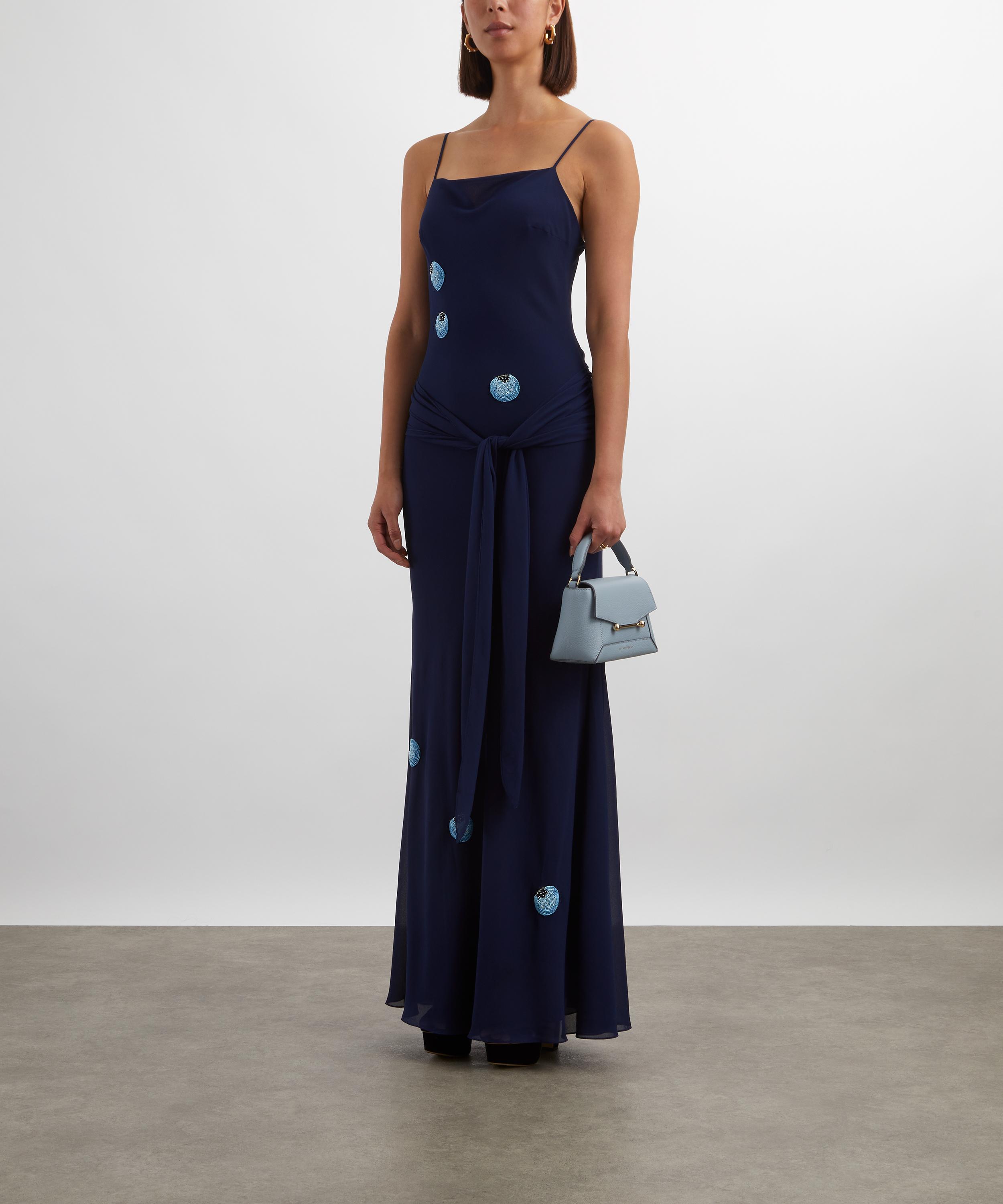 Anna October - Zoe Dark Navy Silk Maxi Dress image number 1