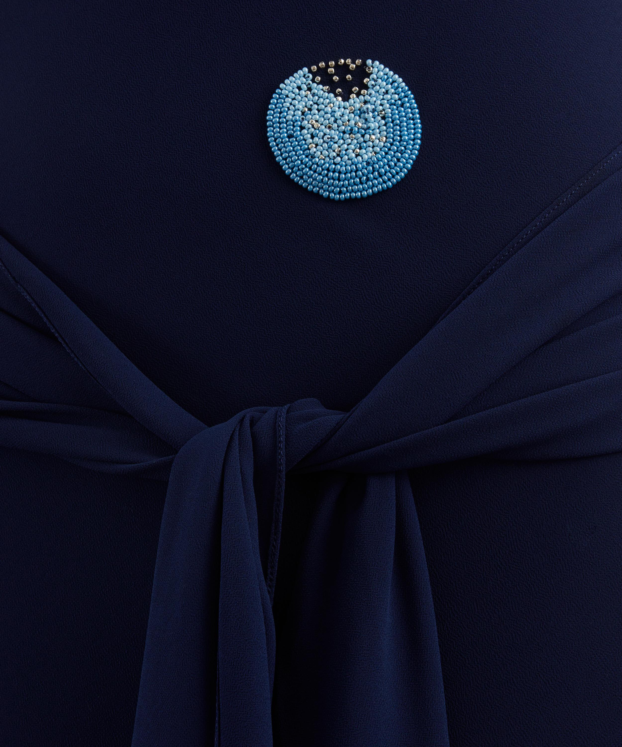 Anna October - Zoe Dark Navy Silk Maxi Dress image number 4