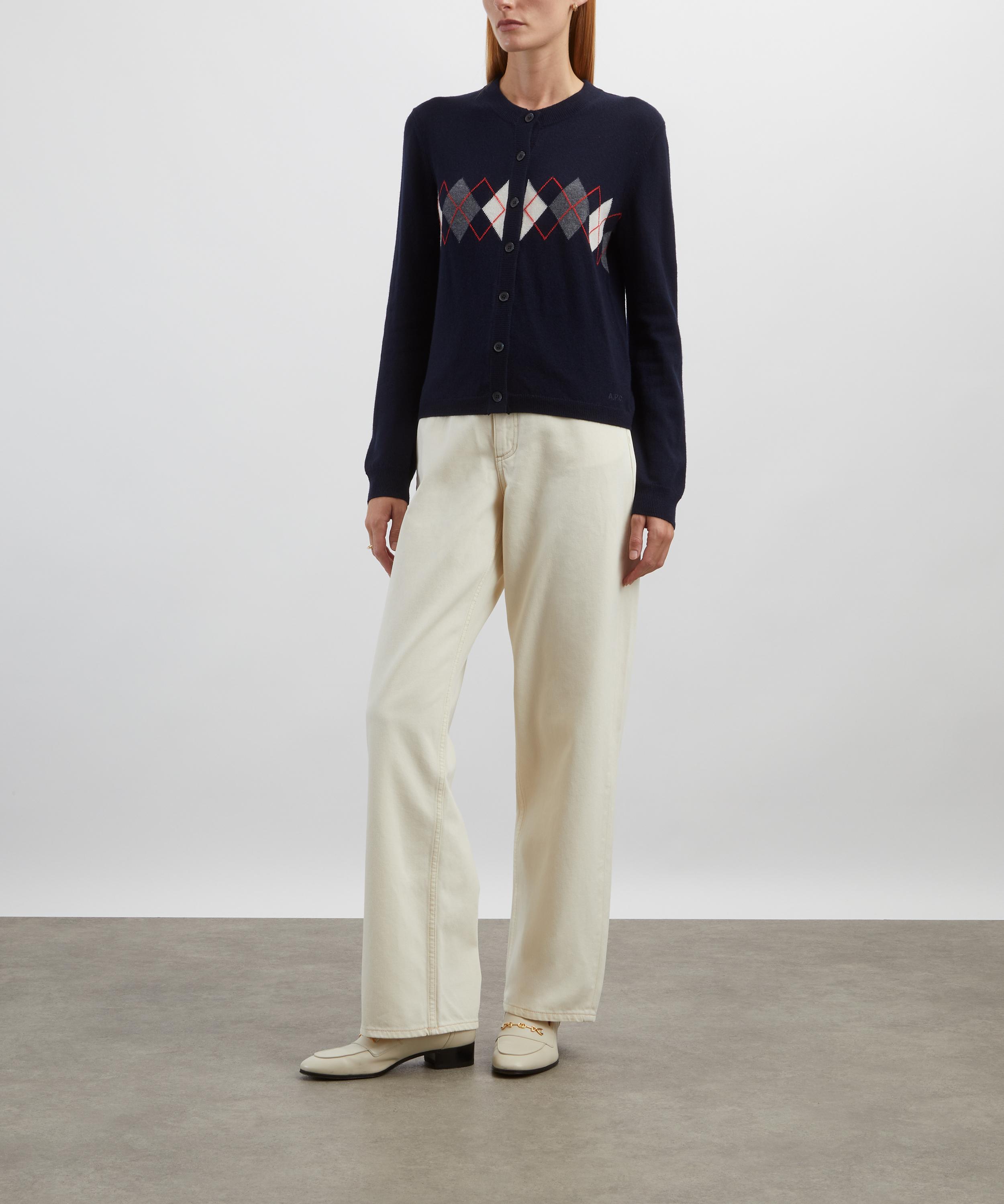 A.P.C. - Aria Dark Navy Argyle Cardigan image number 1