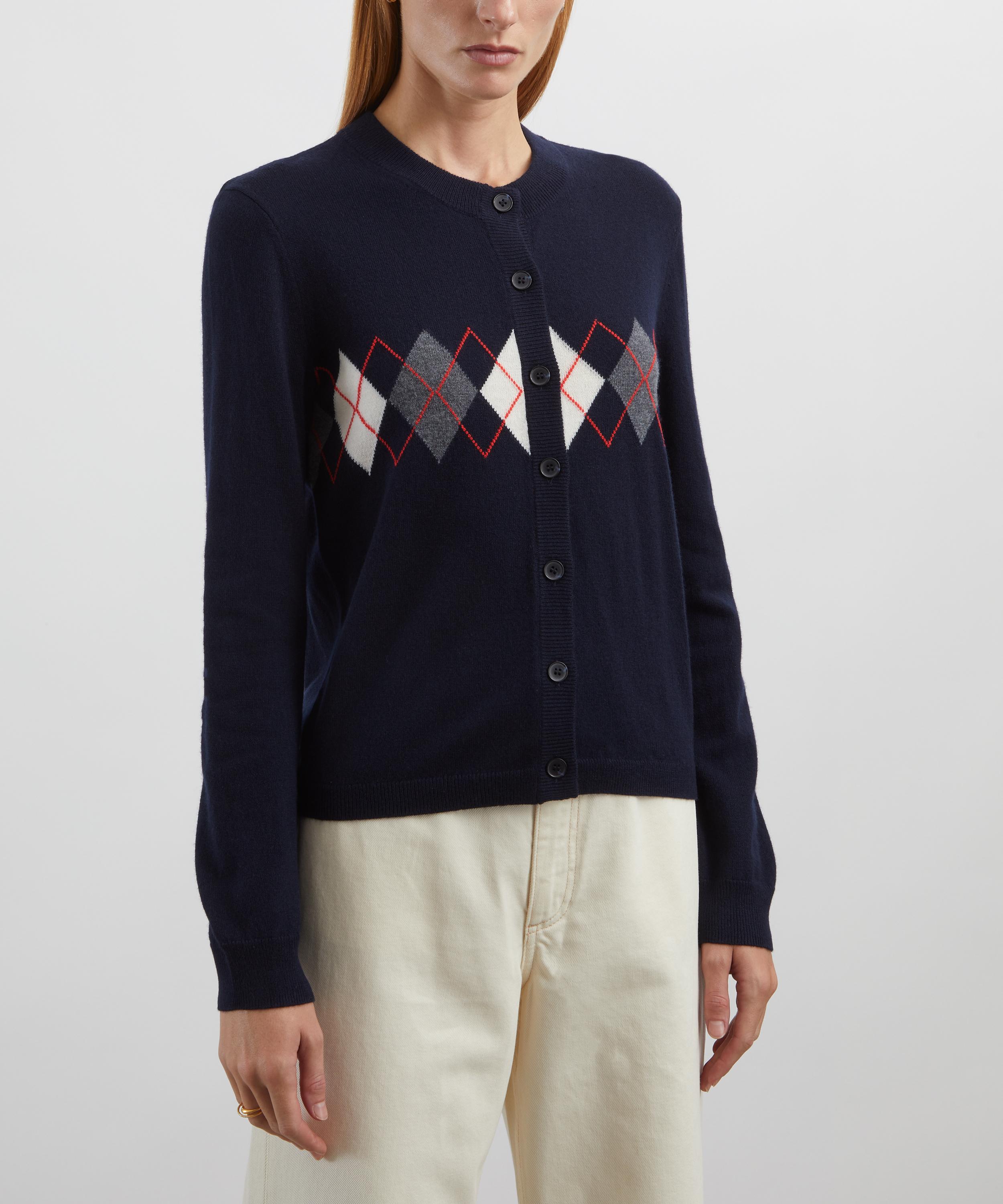 A.P.C. - Aria Dark Navy Argyle Cardigan image number 2