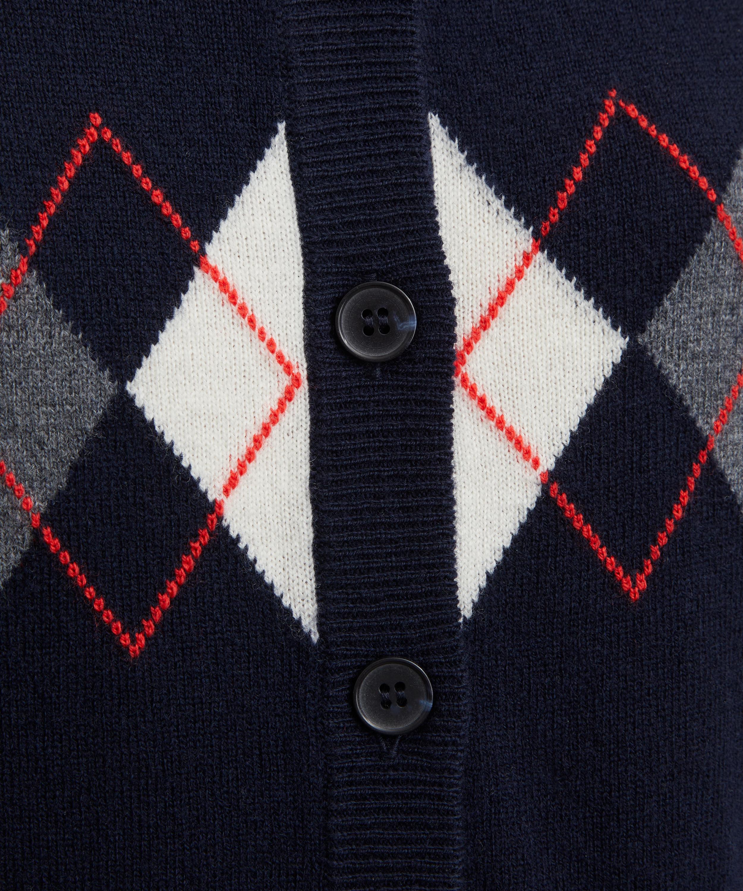 A.P.C. - Aria Dark Navy Argyle Cardigan image number 4