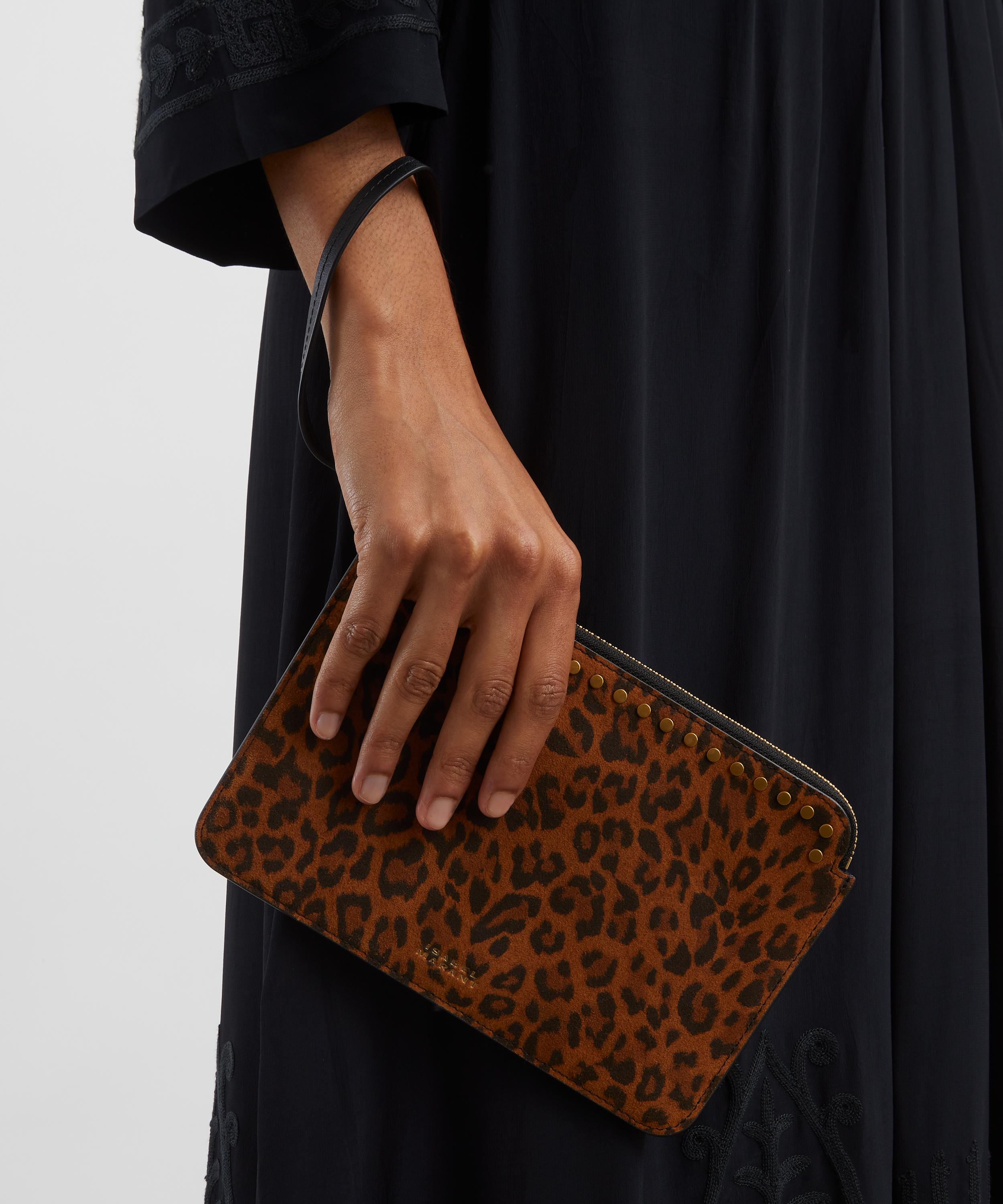 Isabel Marant - Leopard Print Suede Flat Pouch image number 0