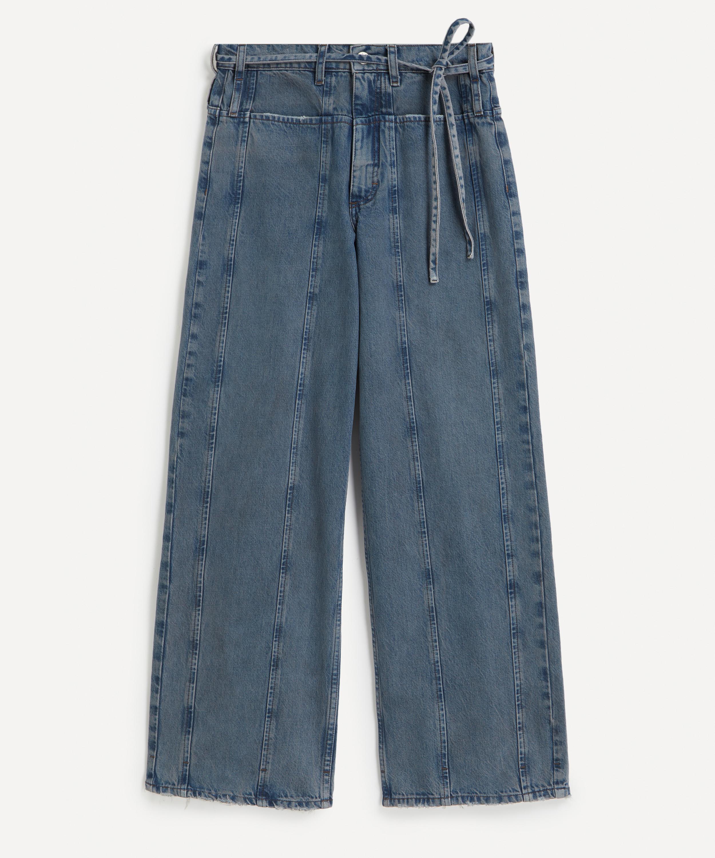 DALA - Tie Front Sling Worn Ink Jeans