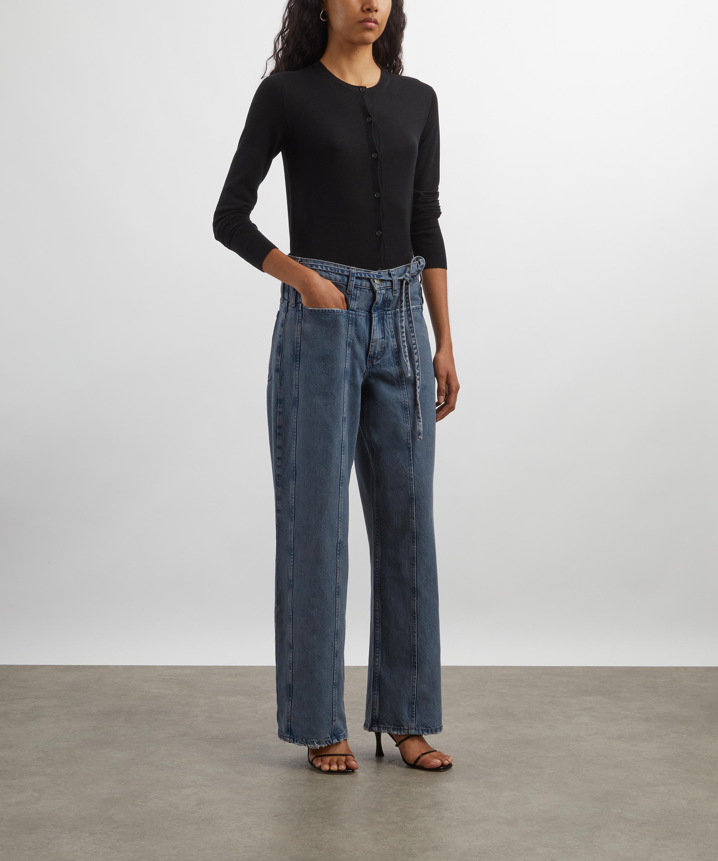 DALA - Tie Front Sling Worn Ink Jeans image number 1