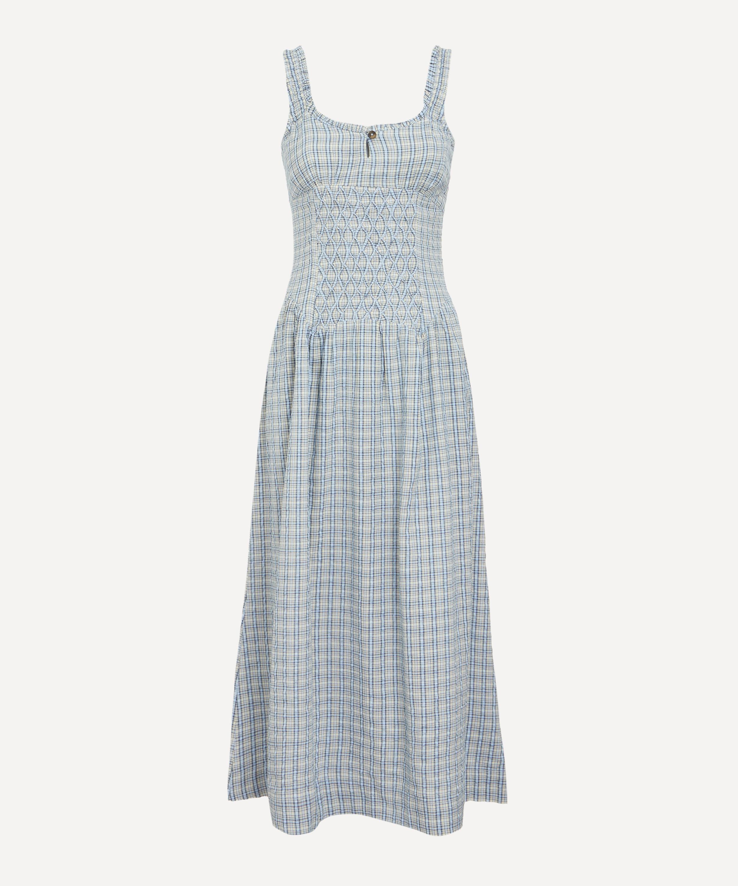 Damson Madder - Mallory Cloudy Check Midi Dress image number 0