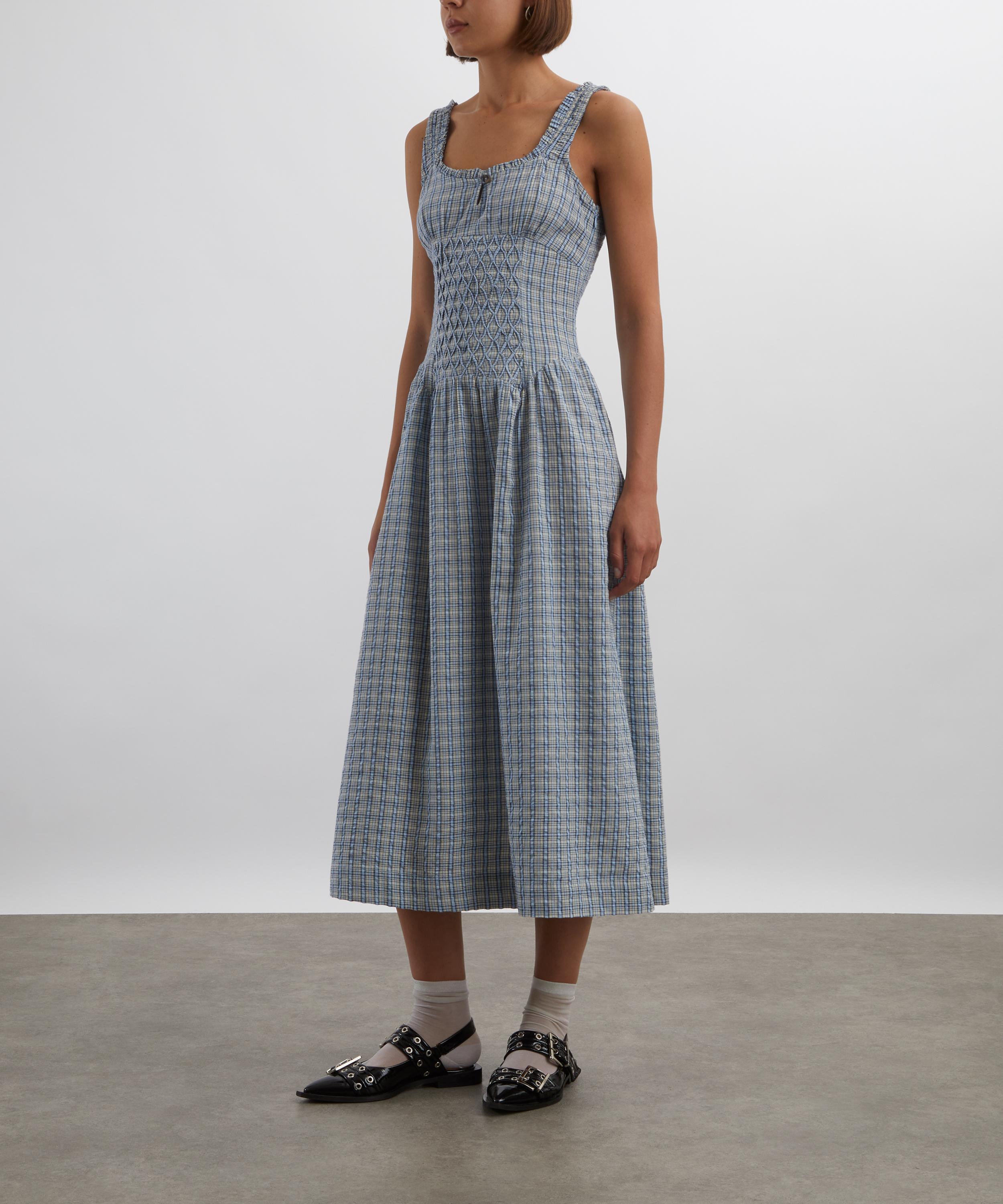 Damson Madder - Mallory Cloudy Check Midi Dress image number 1