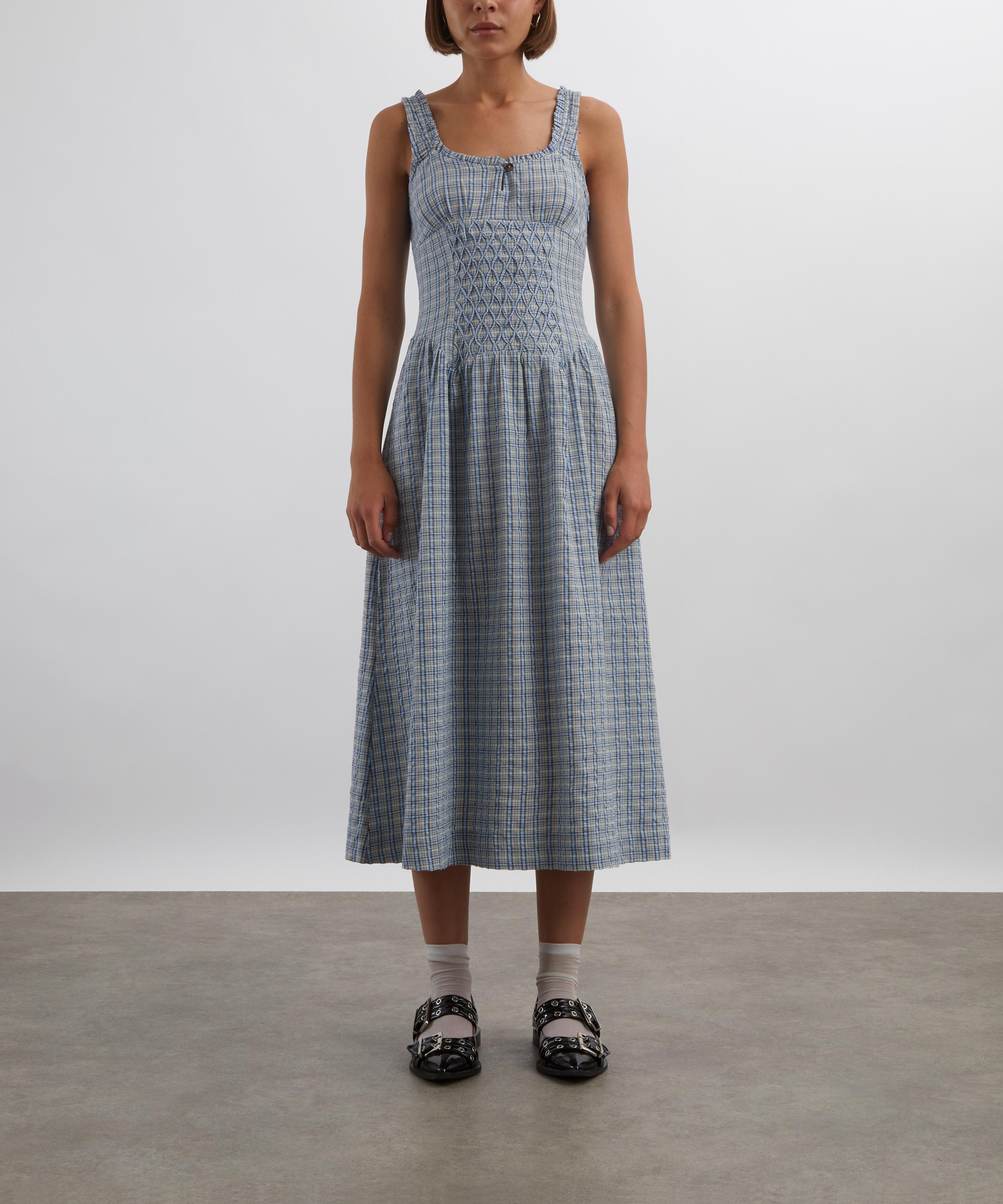 Damson Madder - Mallory Cloudy Check Midi Dress image number 2