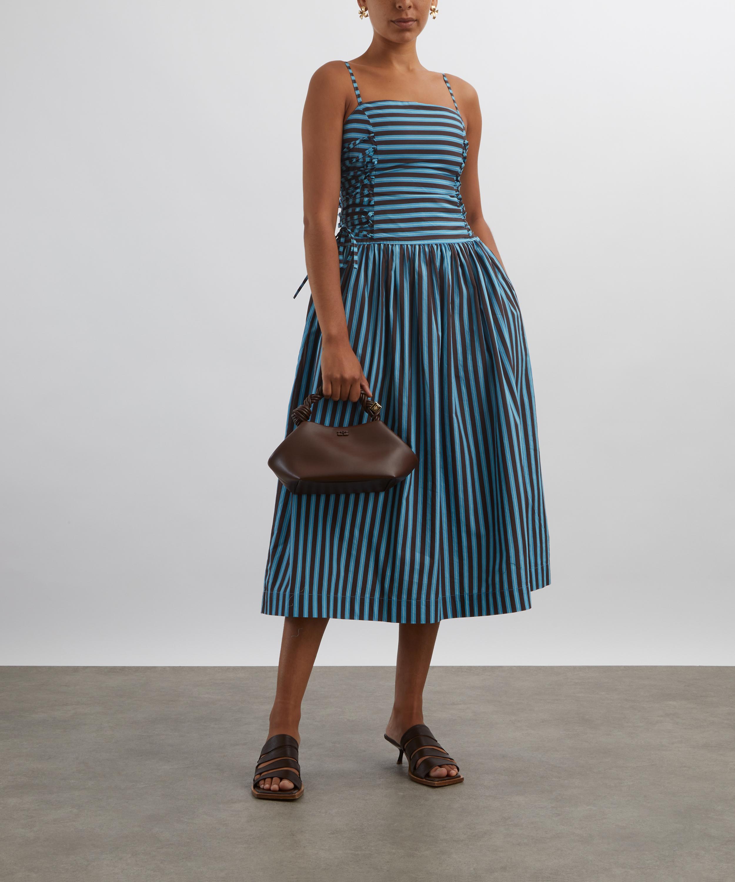 Damson Madder - Angelica Blue-Choc Stripe Midi Dress image number 1