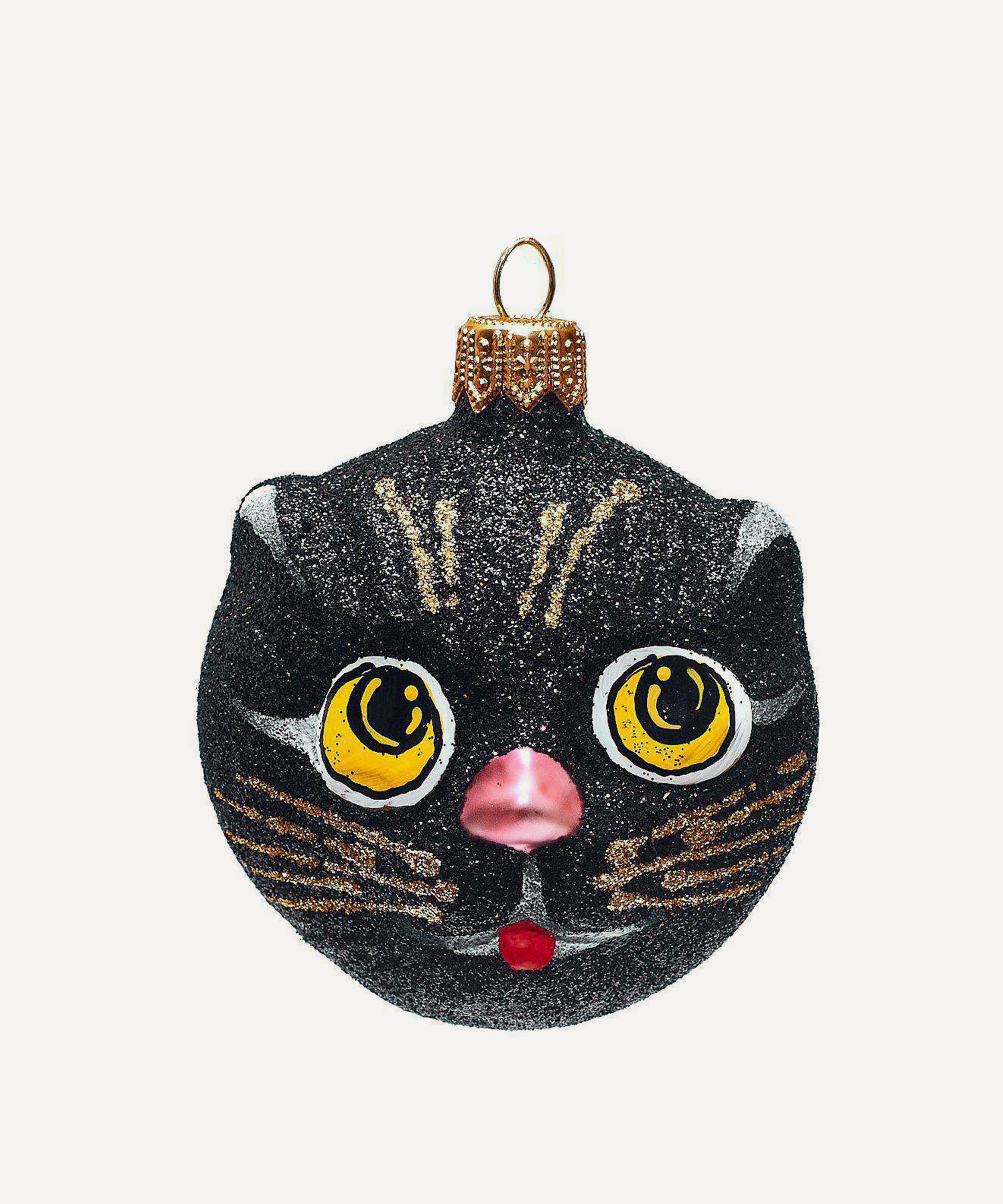 Christmas - Cat Head Glass Ornament image number 0