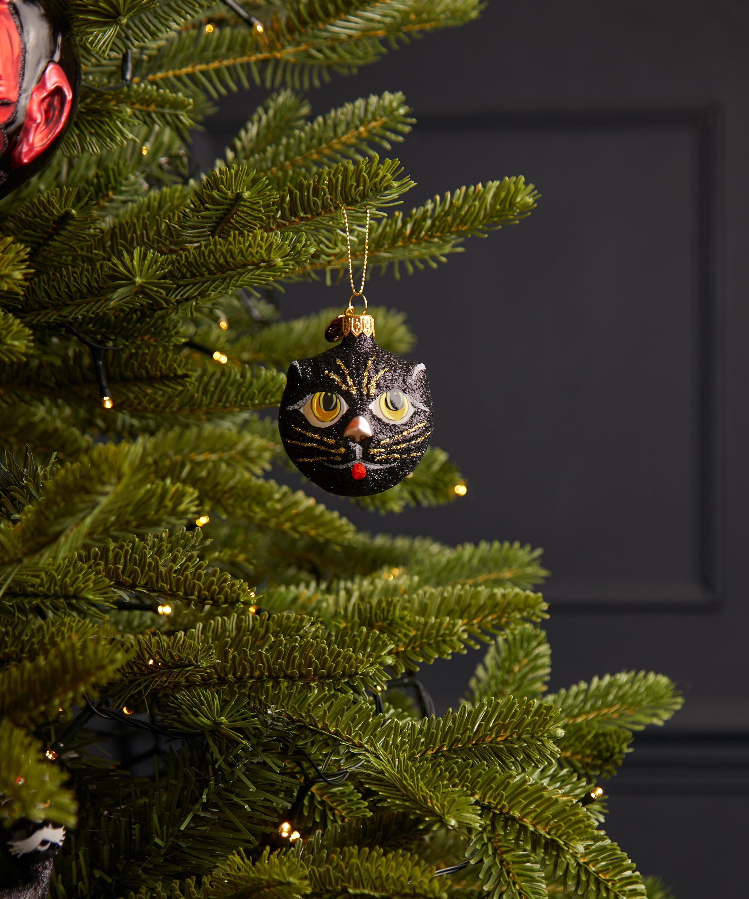 Christmas - Cat Head Glass Ornament image number 1