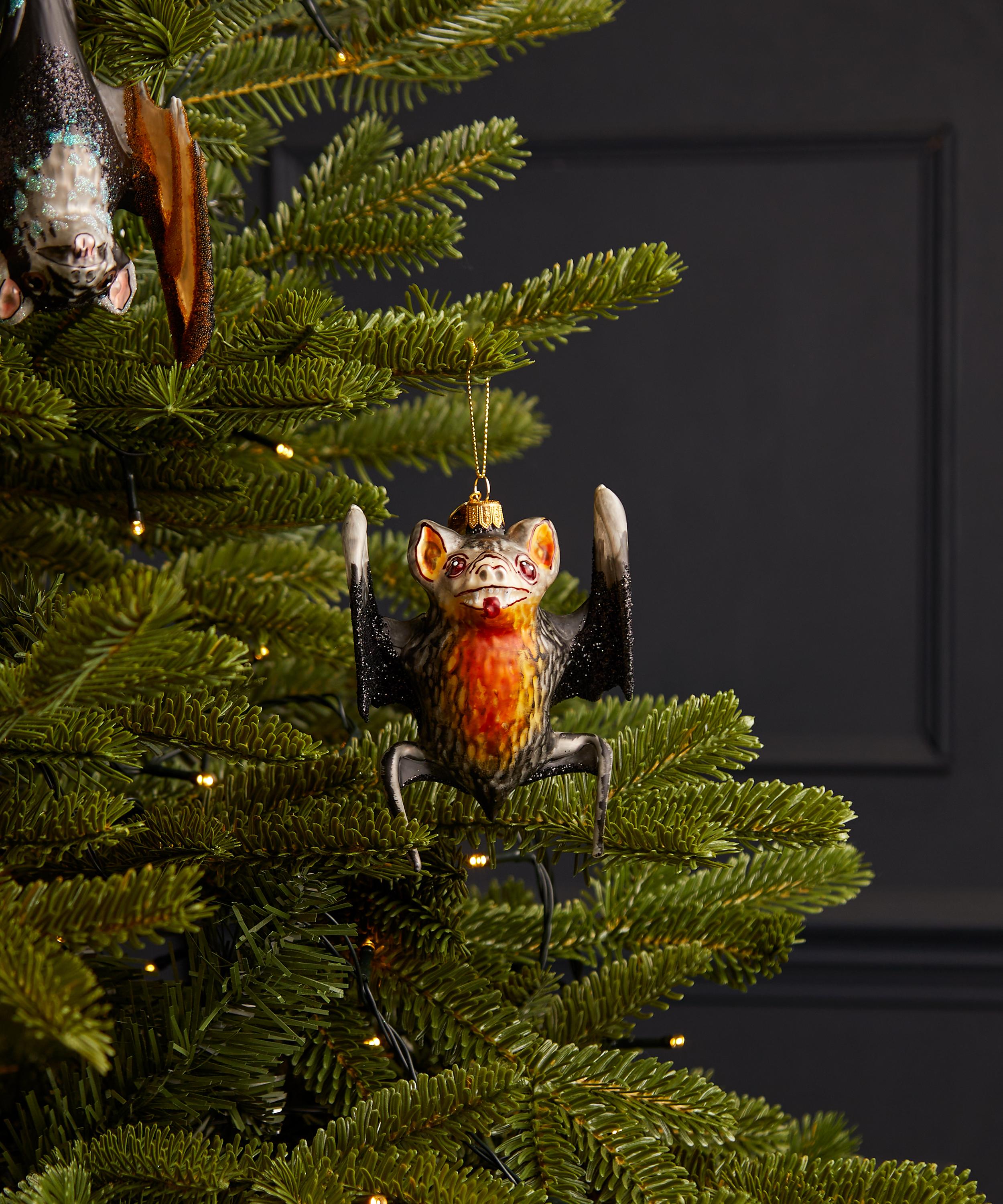 Christmas - Bat Glass Ornament image number 1