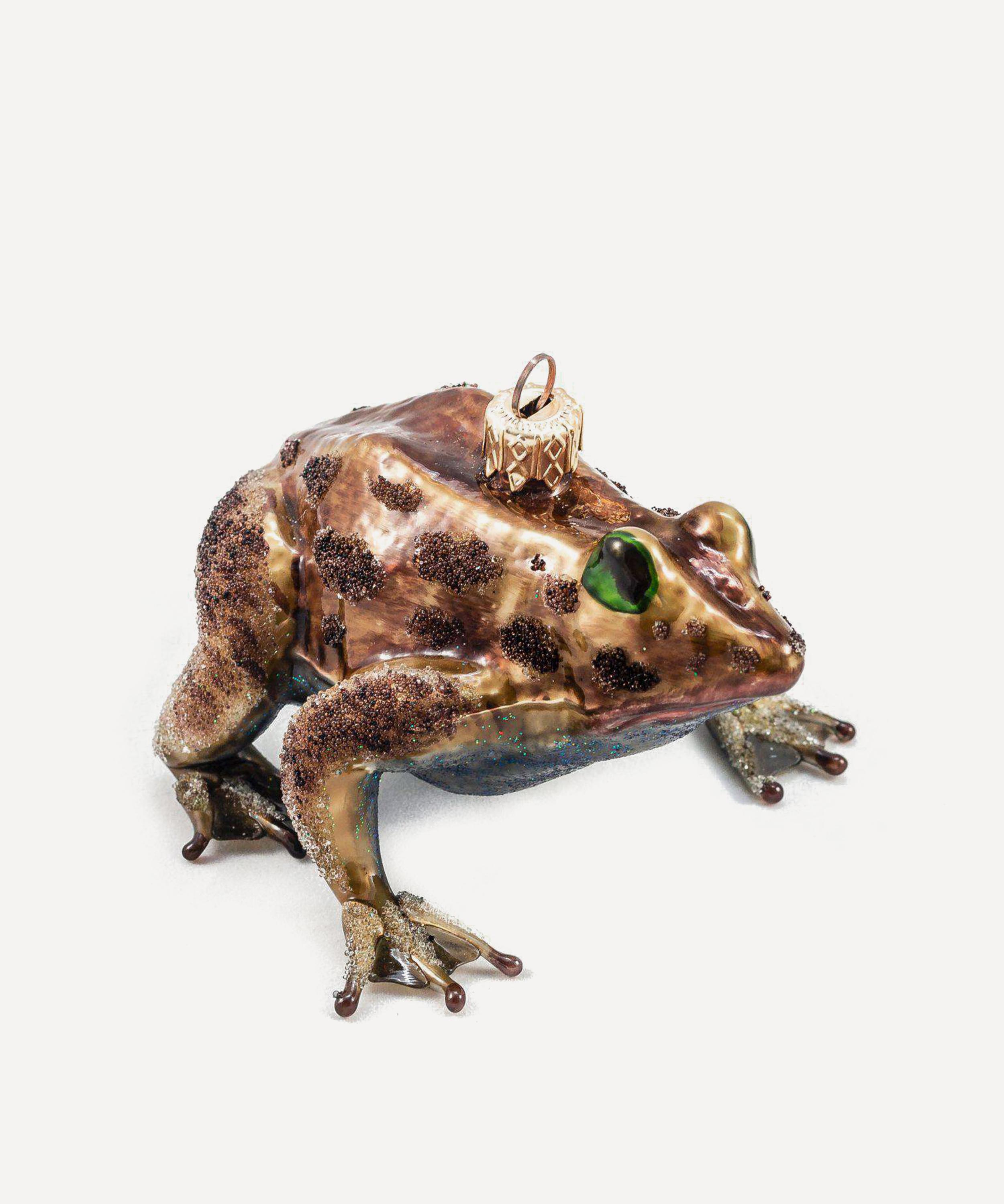 Christmas - Brown Frog Glass Ornament image number 0