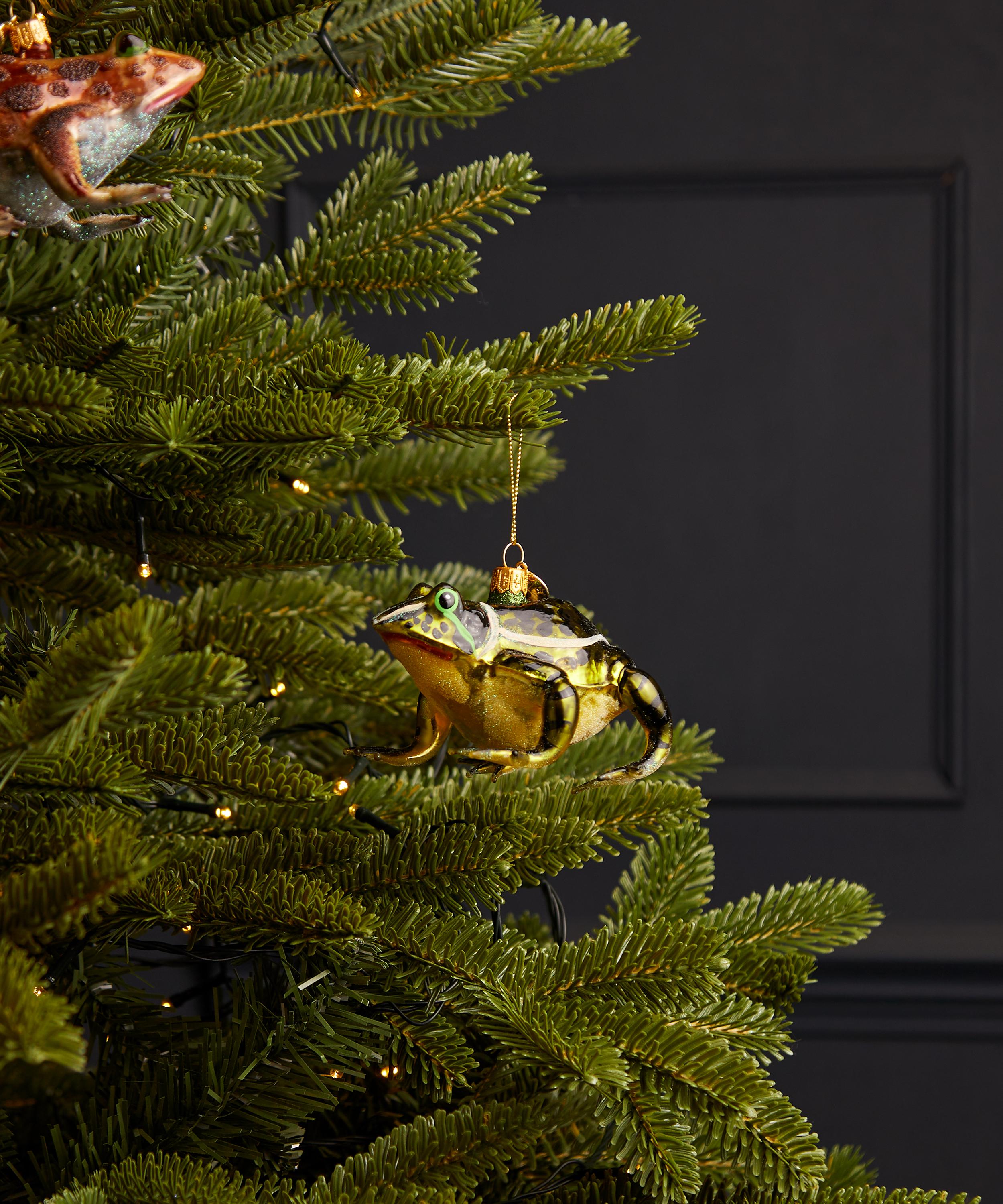 Christmas - Brown Frog Glass Ornament image number 1