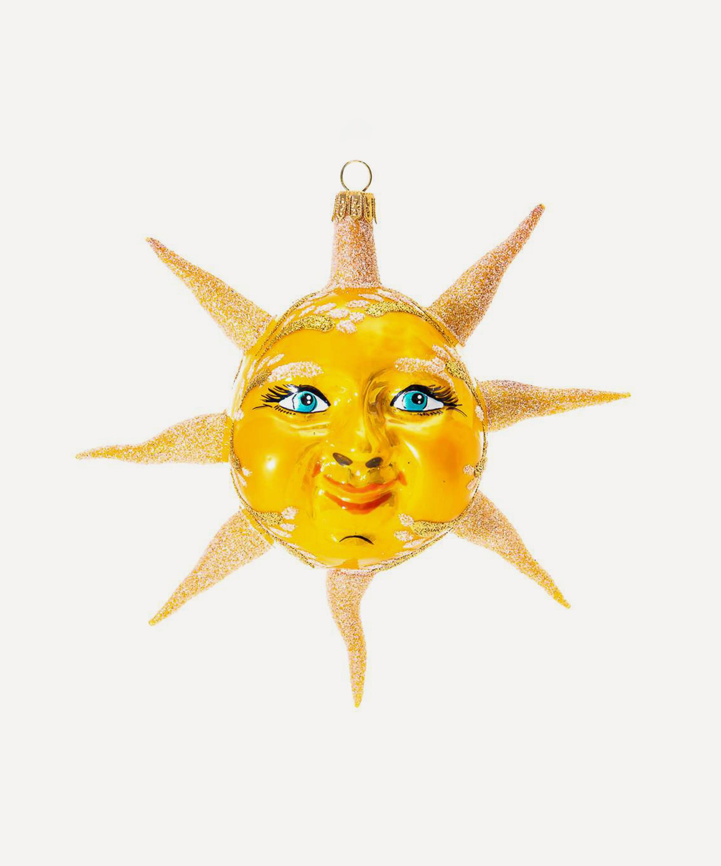 Christmas - Sun with Face Glass Ornament image number 0