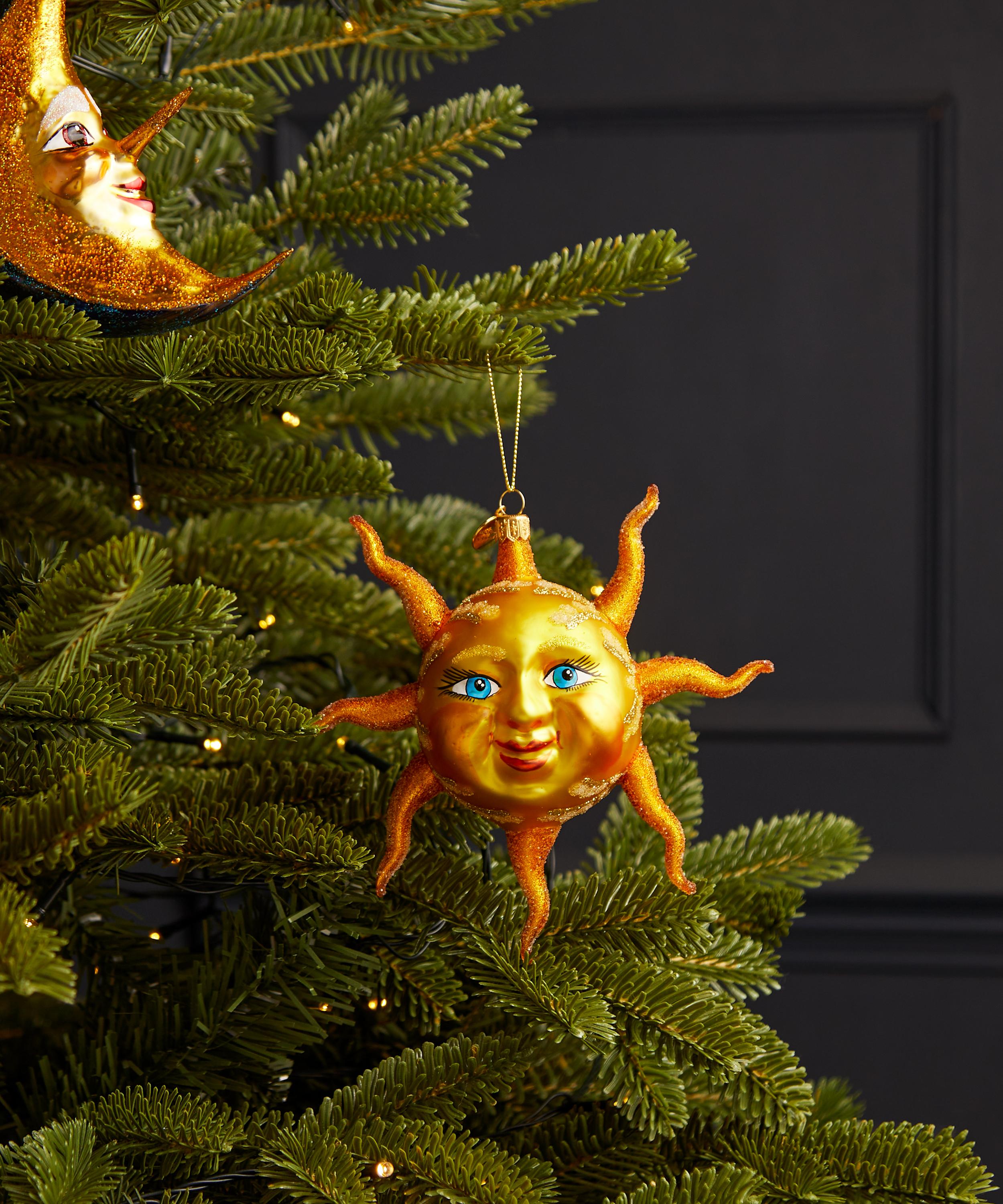 Christmas - Sun with Face Glass Ornament image number 1