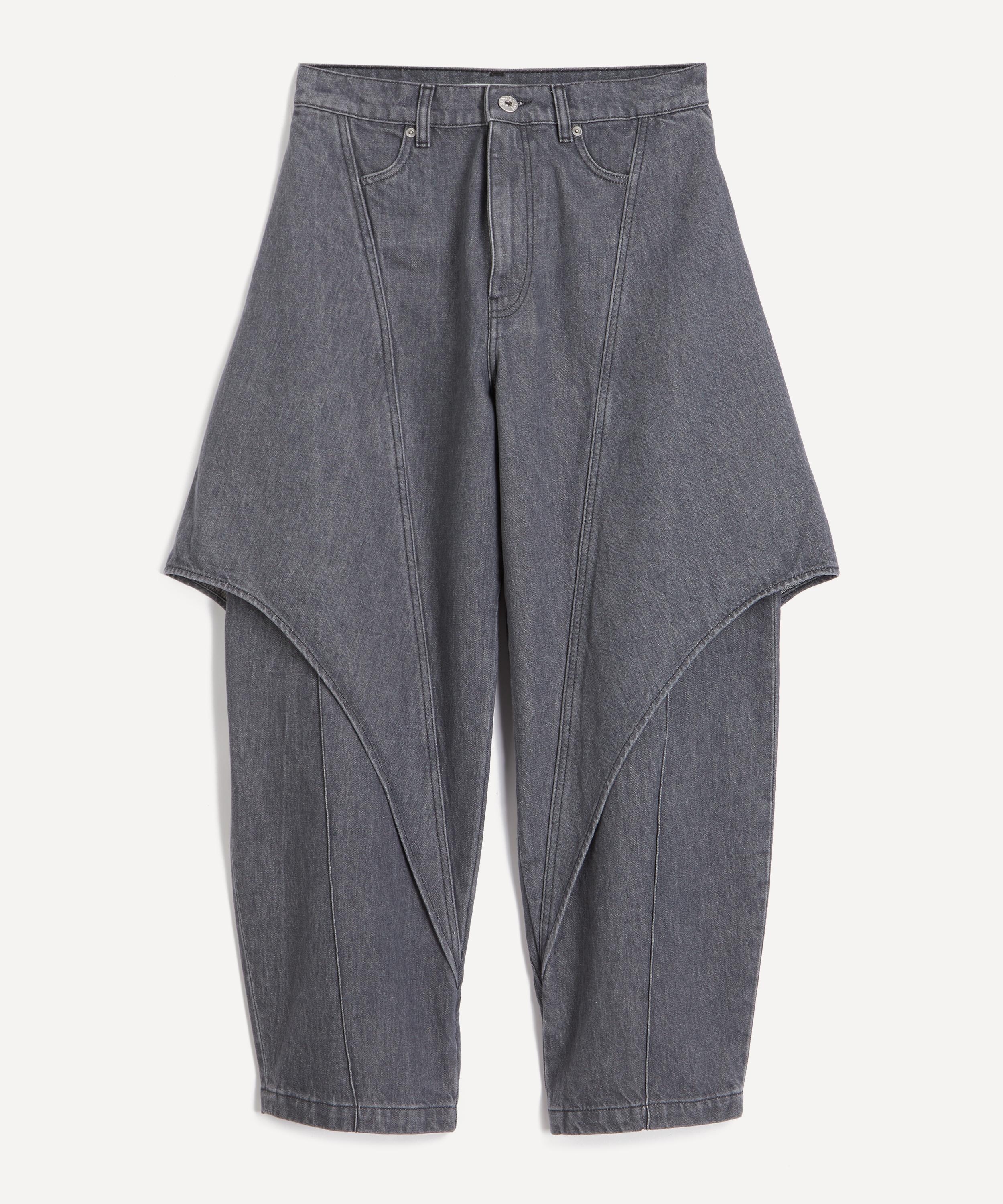 JW Anderson - Light Grey Cropped Sculptural Jeans image number 0