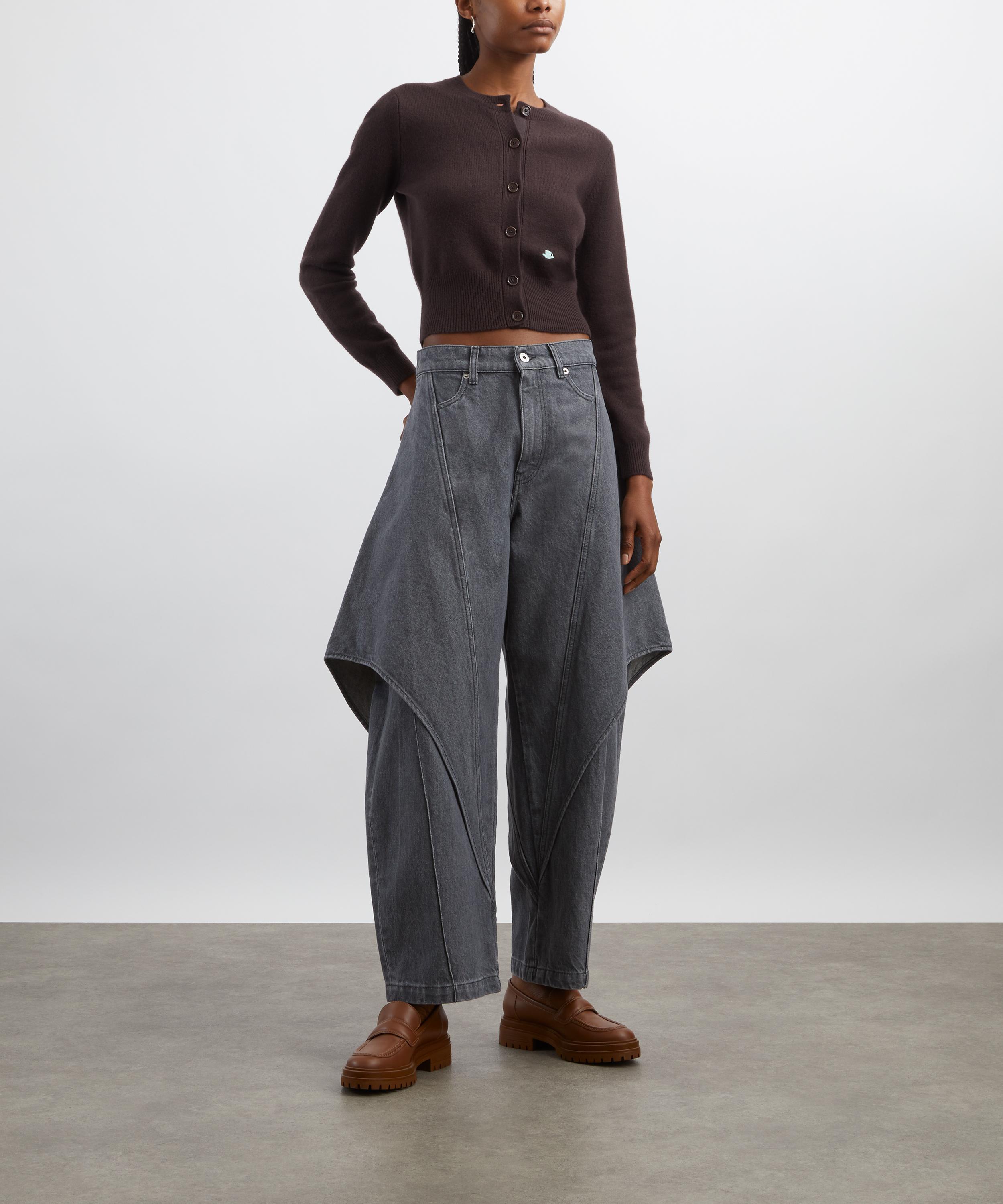 JW Anderson - Light Grey Cropped Sculptural Jeans image number 1