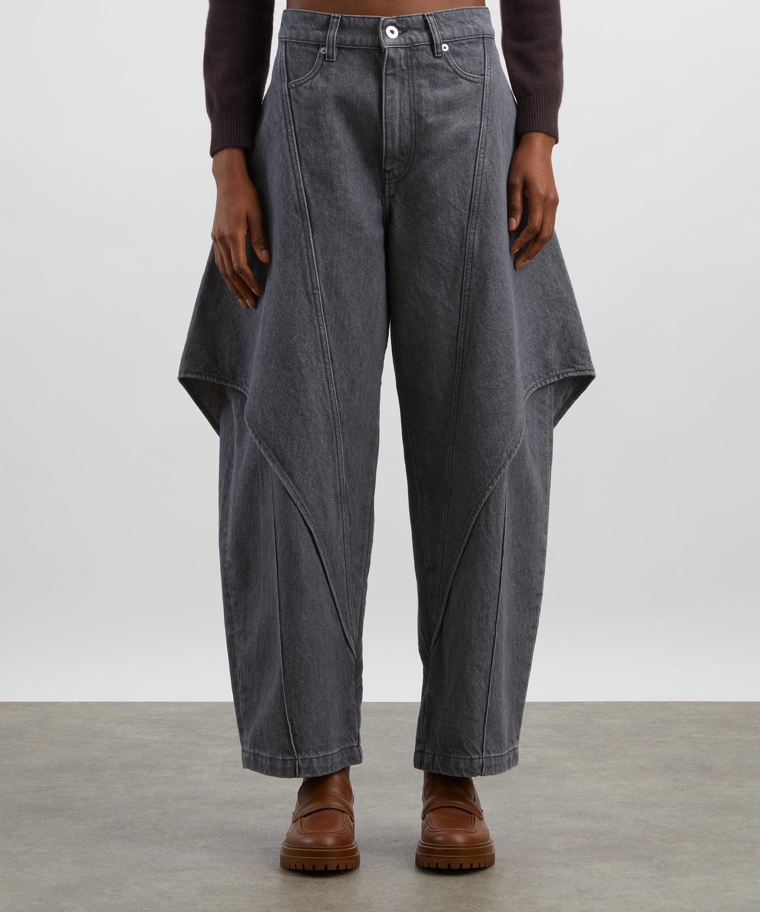JW Anderson - Light Grey Cropped Sculptural Jeans image number 2