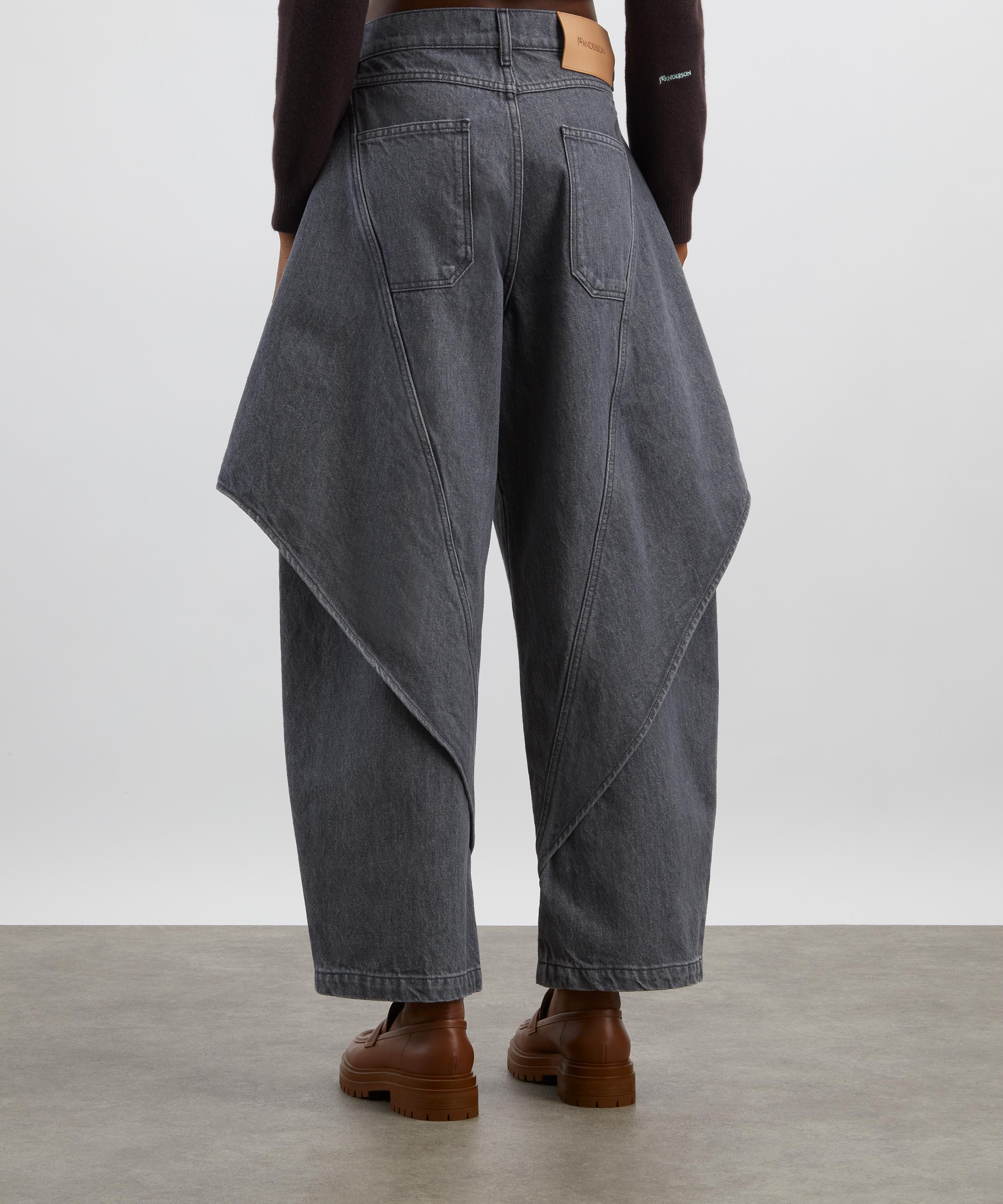 JW Anderson - Light Grey Cropped Sculptural Jeans image number 3