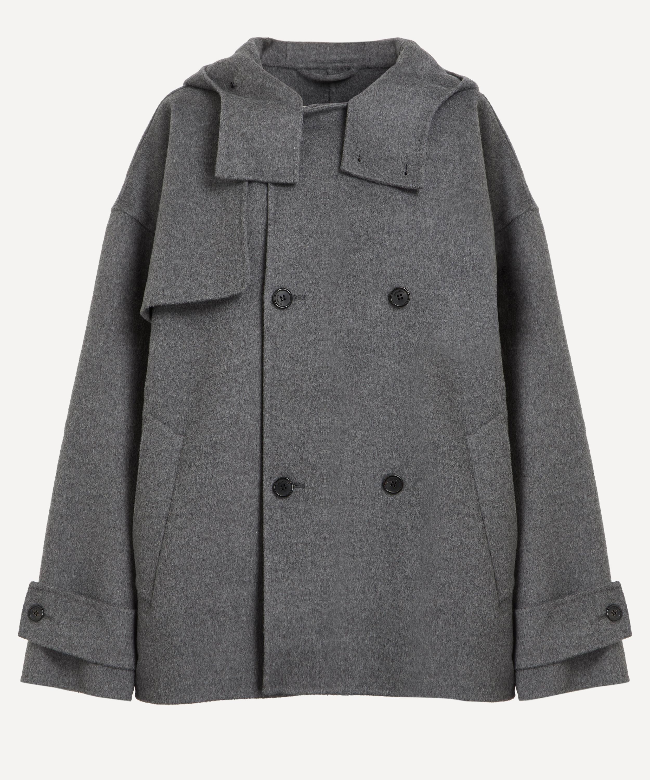 JW Anderson - Grey Melange Oversized Peacoat image number 0