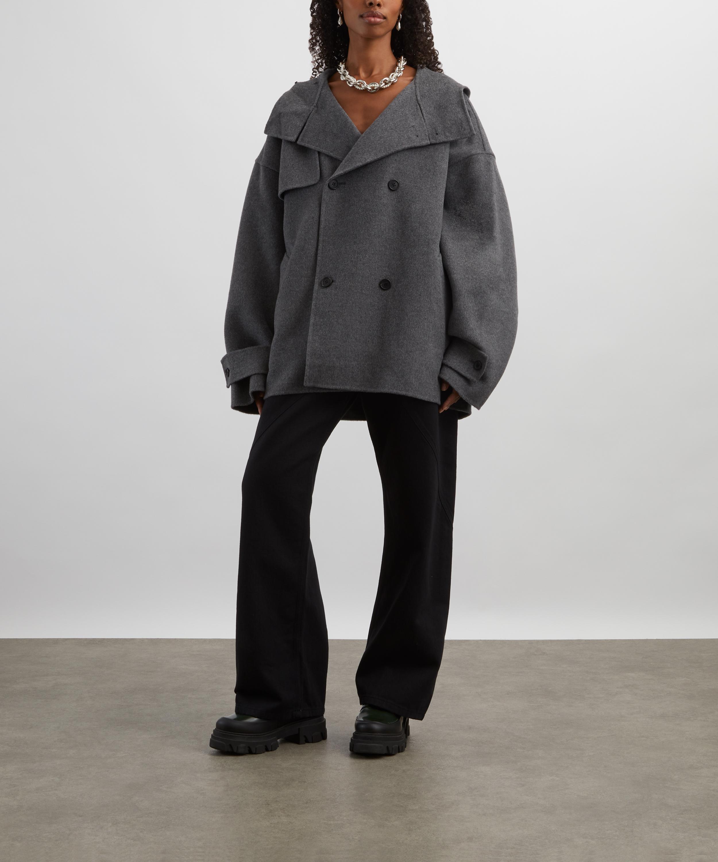 JW Anderson - Grey Melange Oversized Peacoat image number 1
