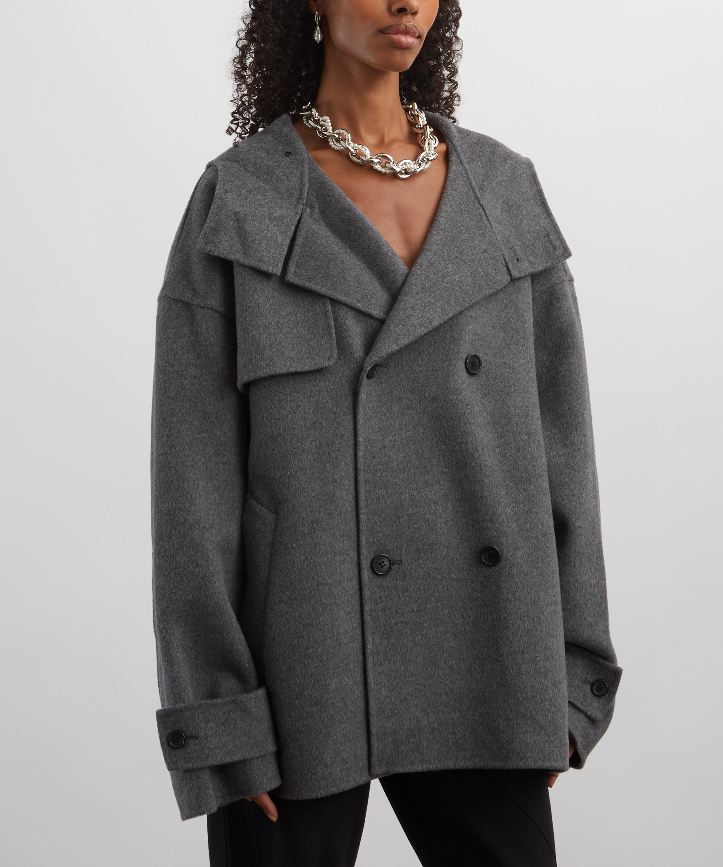JW Anderson - Grey Melange Oversized Peacoat image number 2