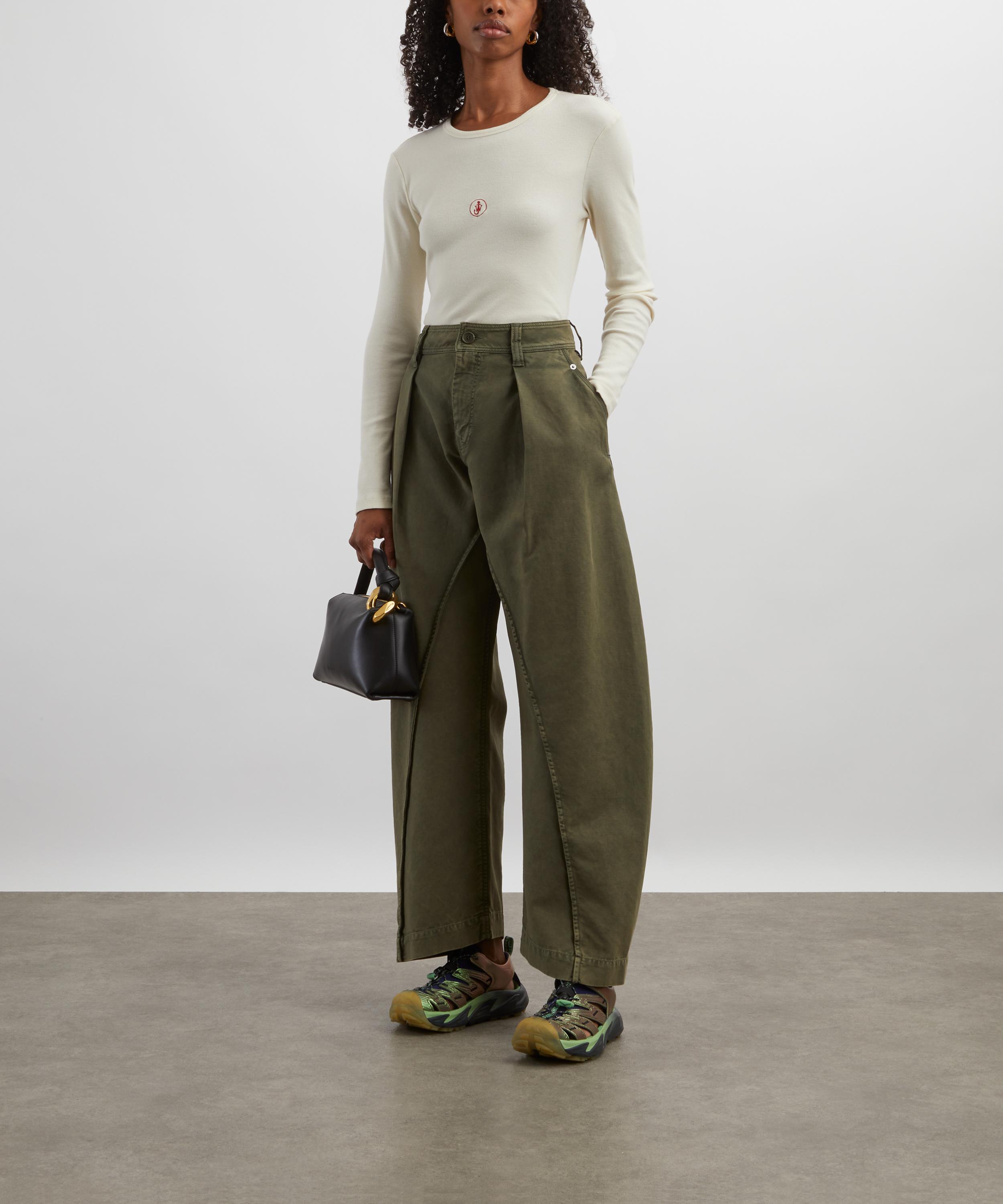 JW Anderson - Olive Twisted Seam Trousers image number 1