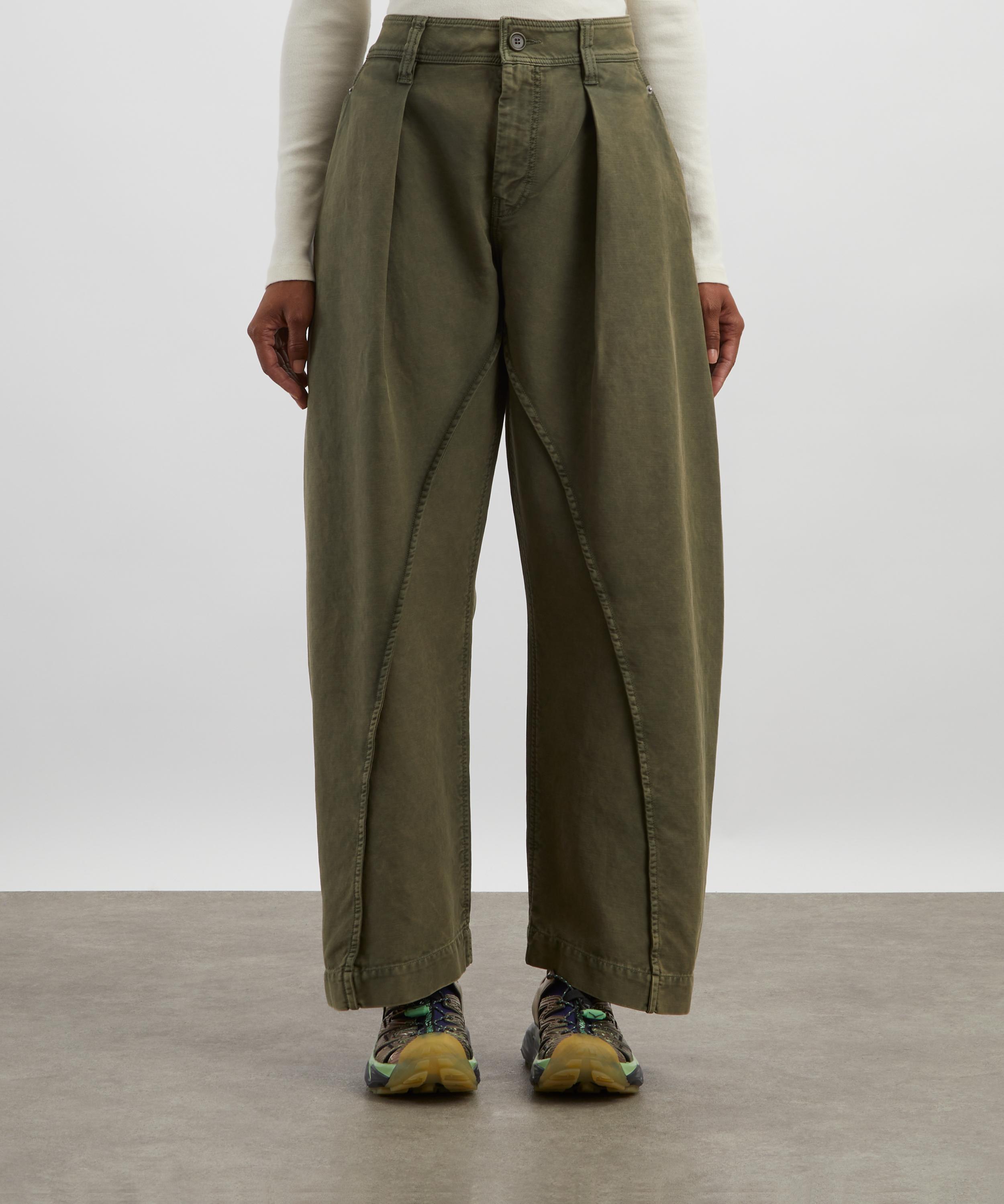 JW Anderson - Olive Twisted Seam Trousers image number 2