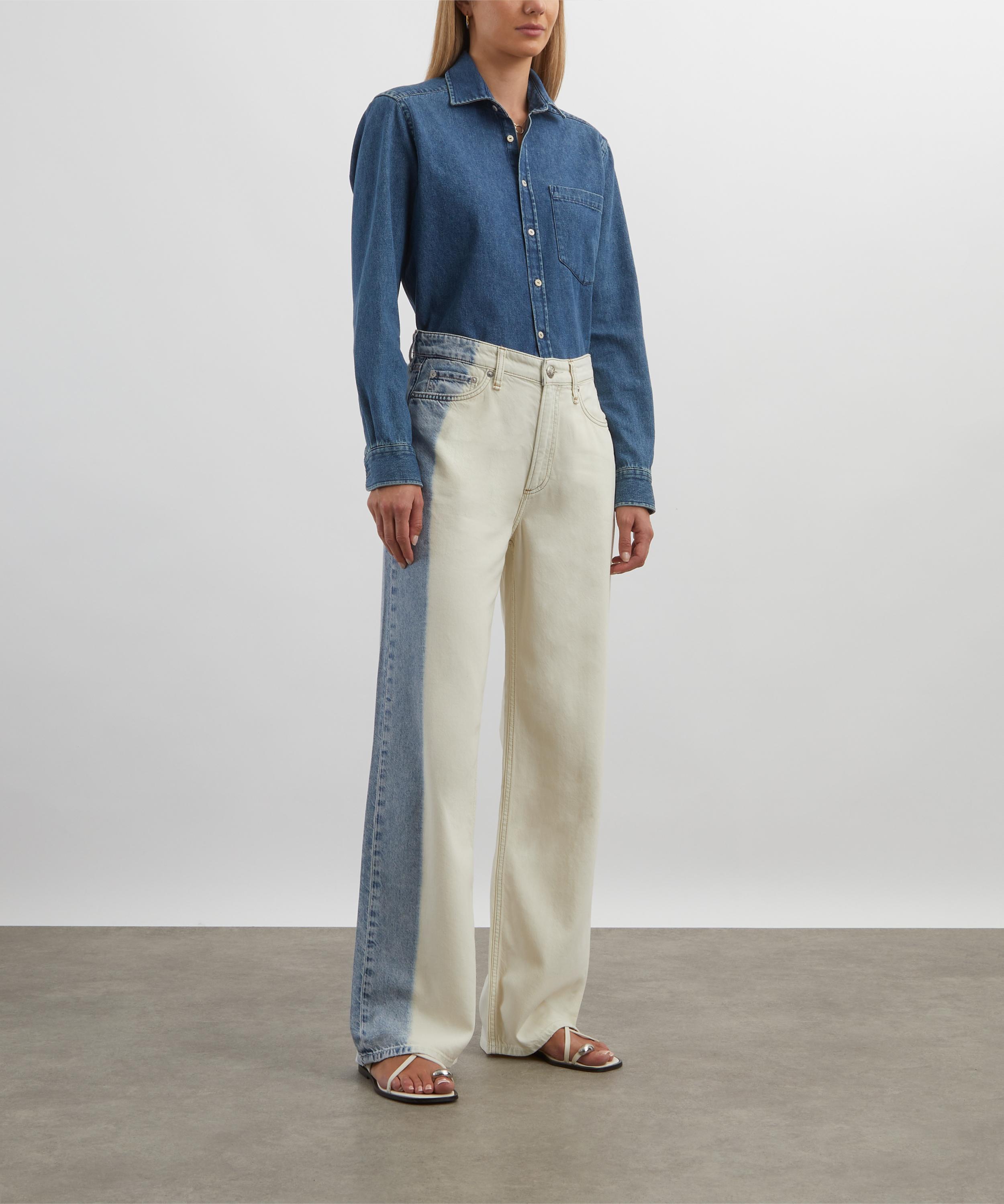 Rag & Bone - Logan Wide-Leg Jeans in Bleach Stripe image number 1