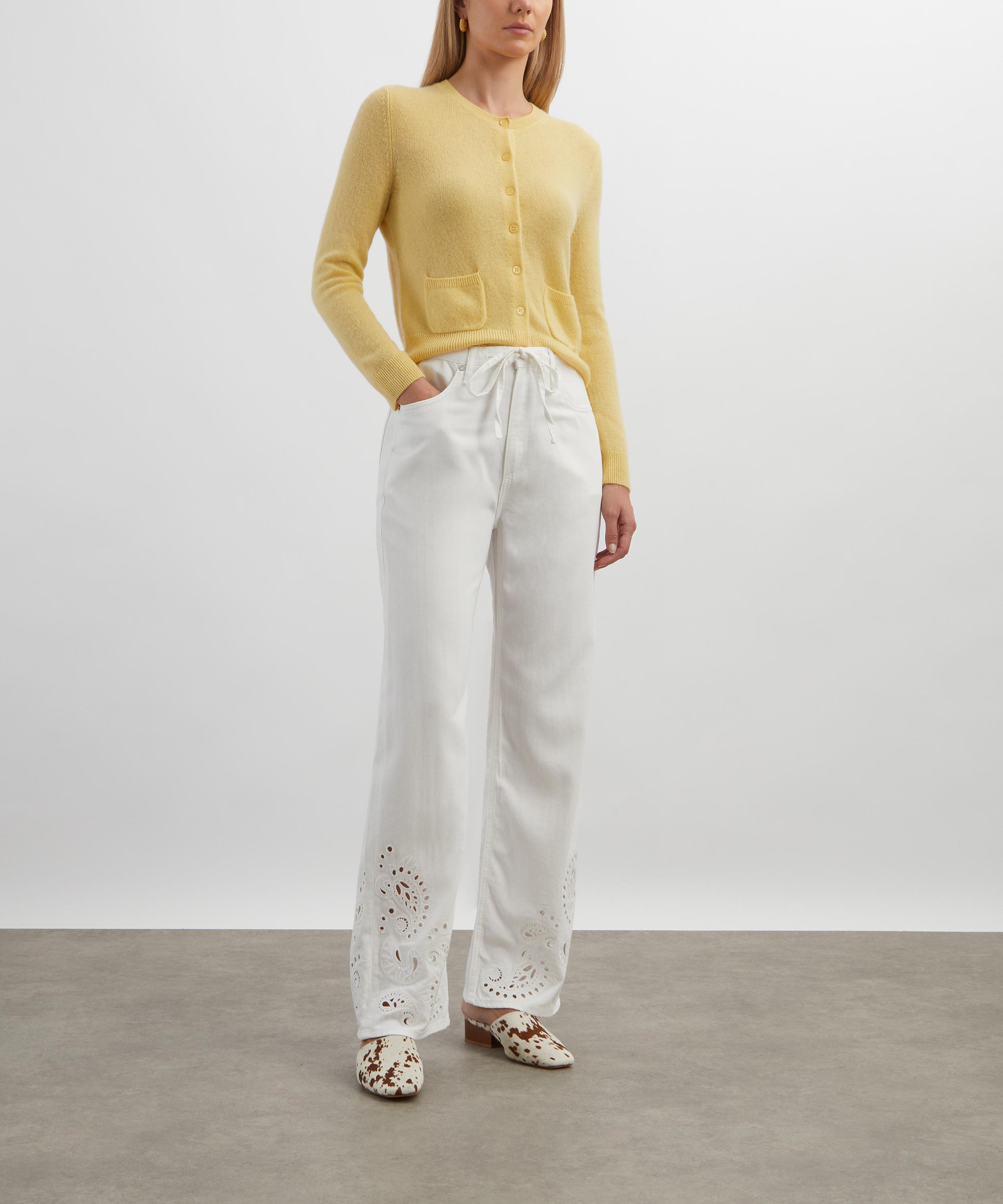 Rag & Bone - White Eyelet Phoebe Denim Beach Trousers image number 1