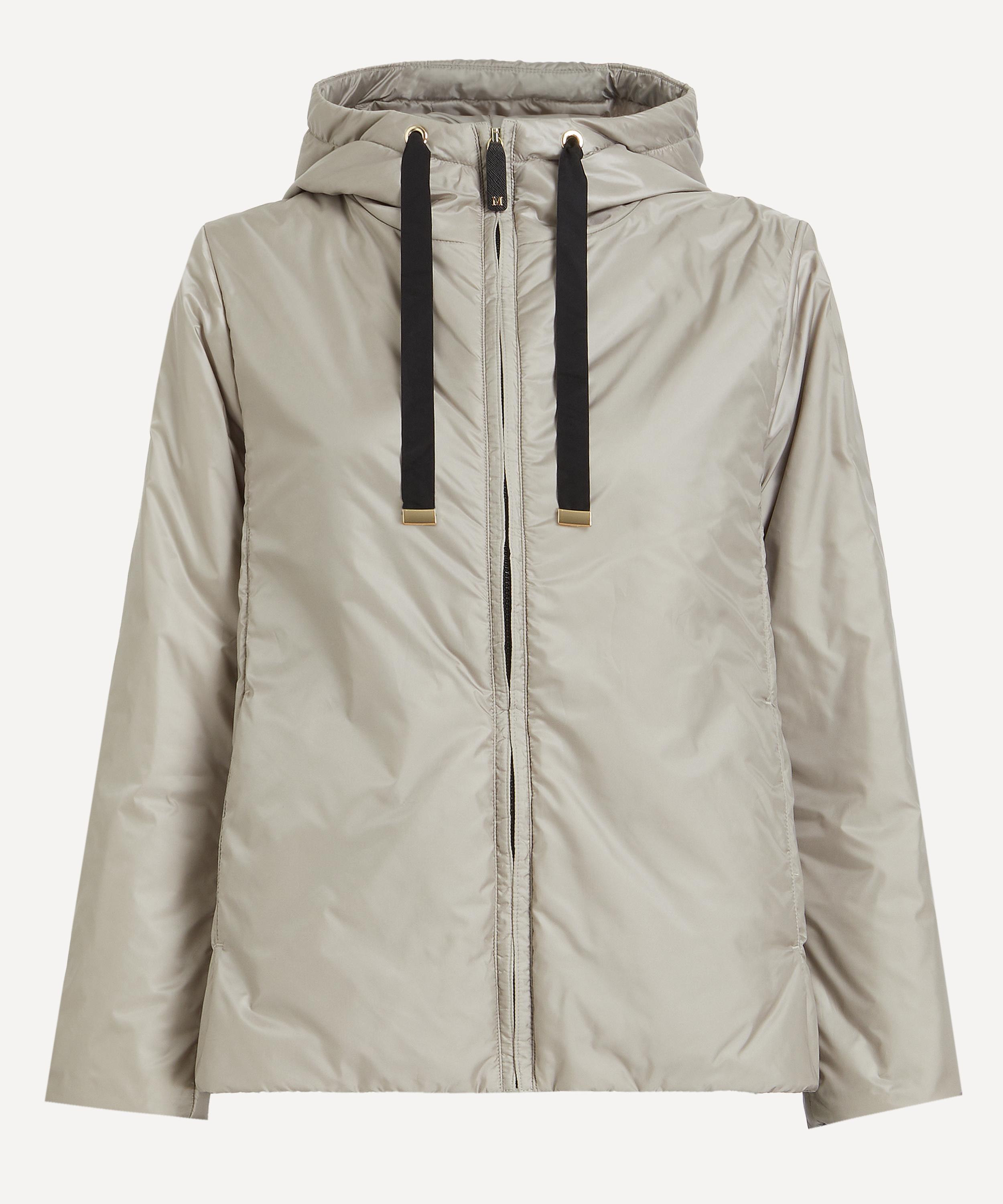 Max Mara - Light Grey Greenh Padded Hooded Jacket in Water-Repellent Canvas image number 0