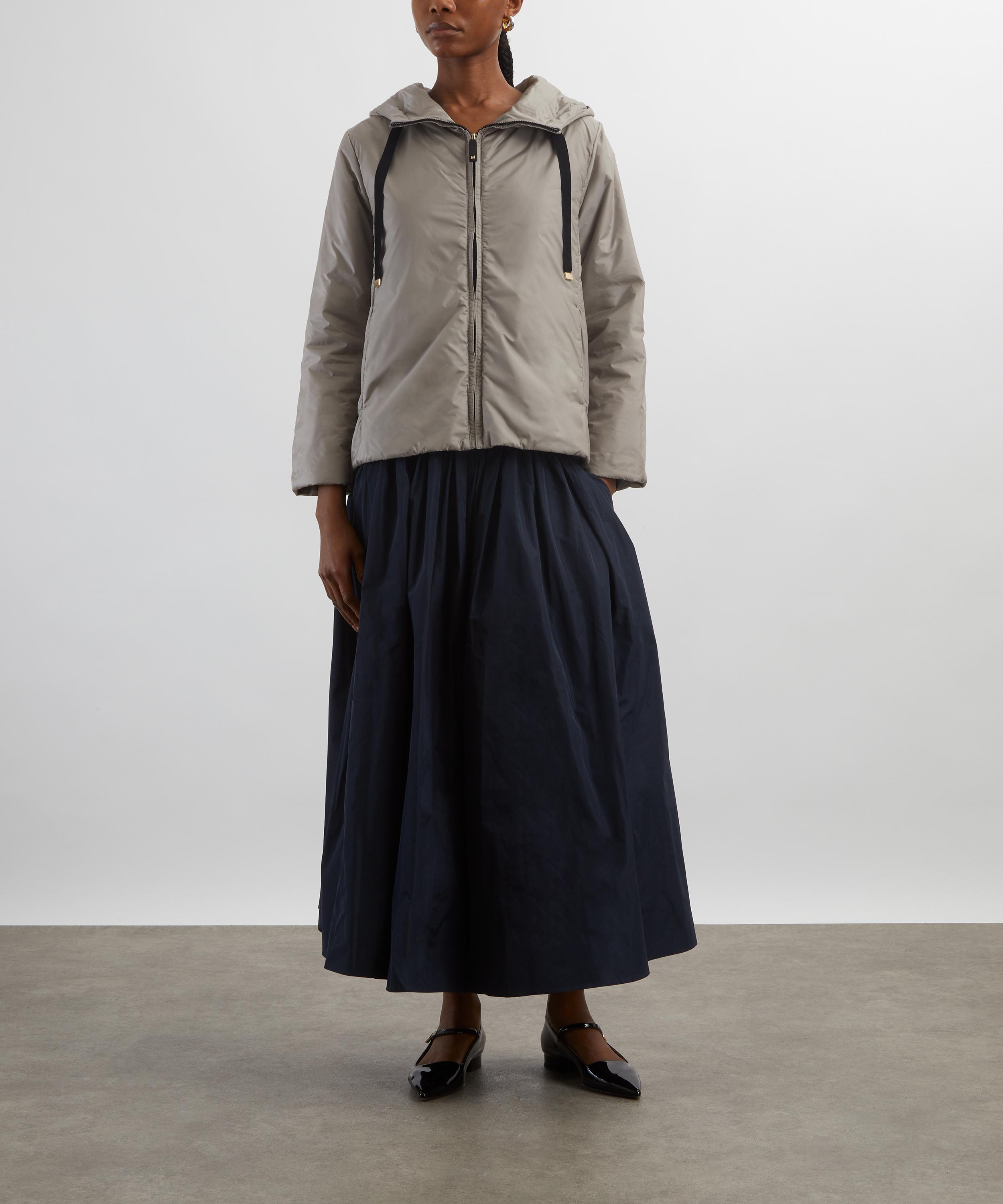 Max Mara - Light Grey Greenh Padded Hooded Jacket in Water-Repellent Canvas image number 1
